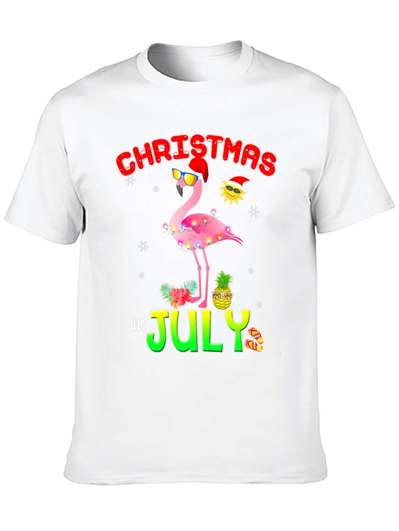 Christmas in July Flamingo T-Shirt