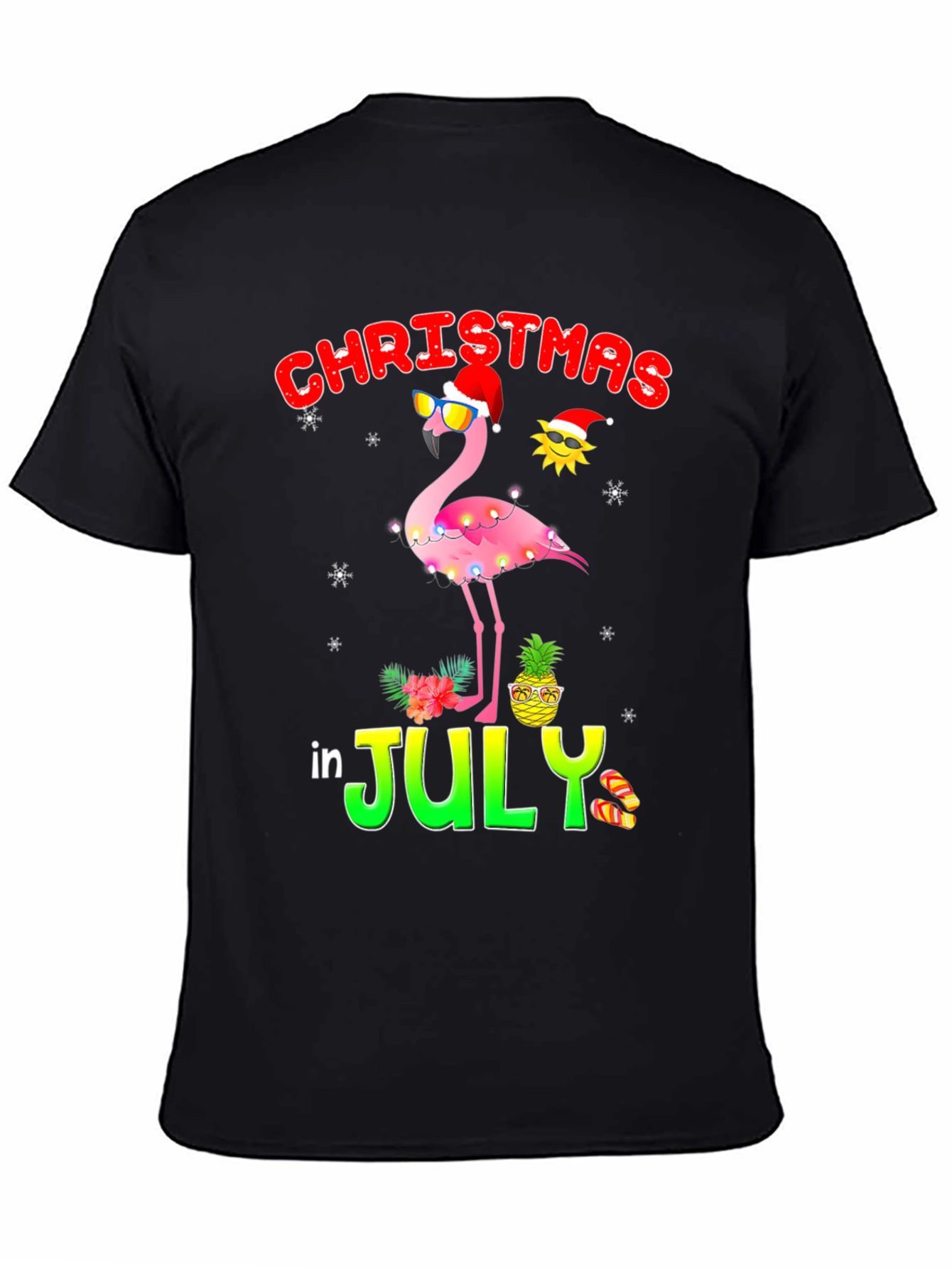 Christmas in July Flamingo T-Shirt