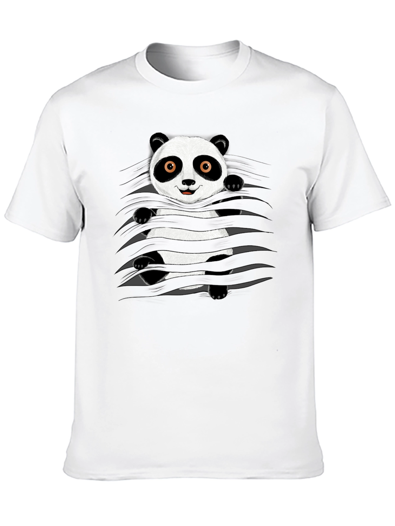 Panda Graphic Print Black T-Shirt