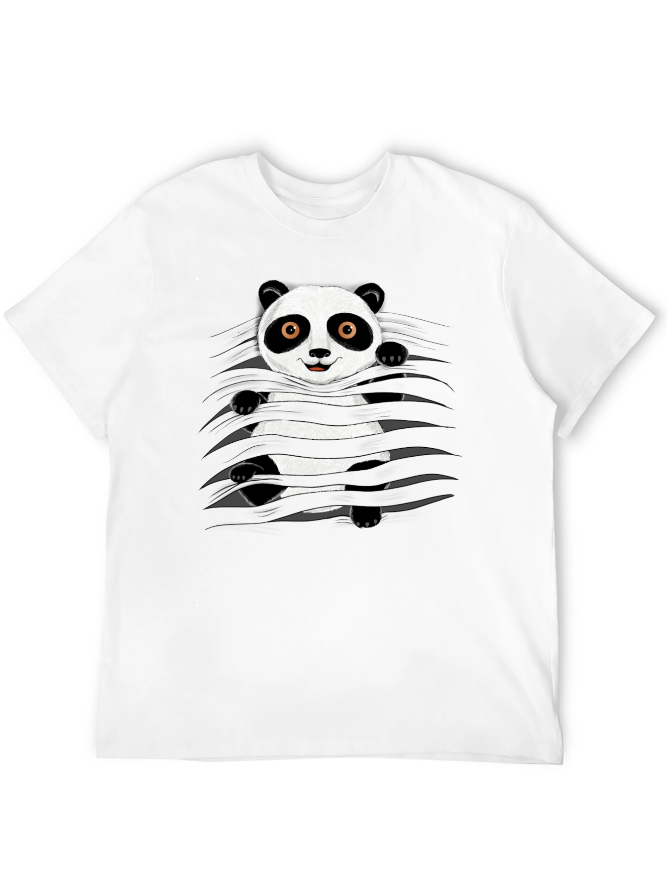 Panda Graphic Print Black T-Shirt