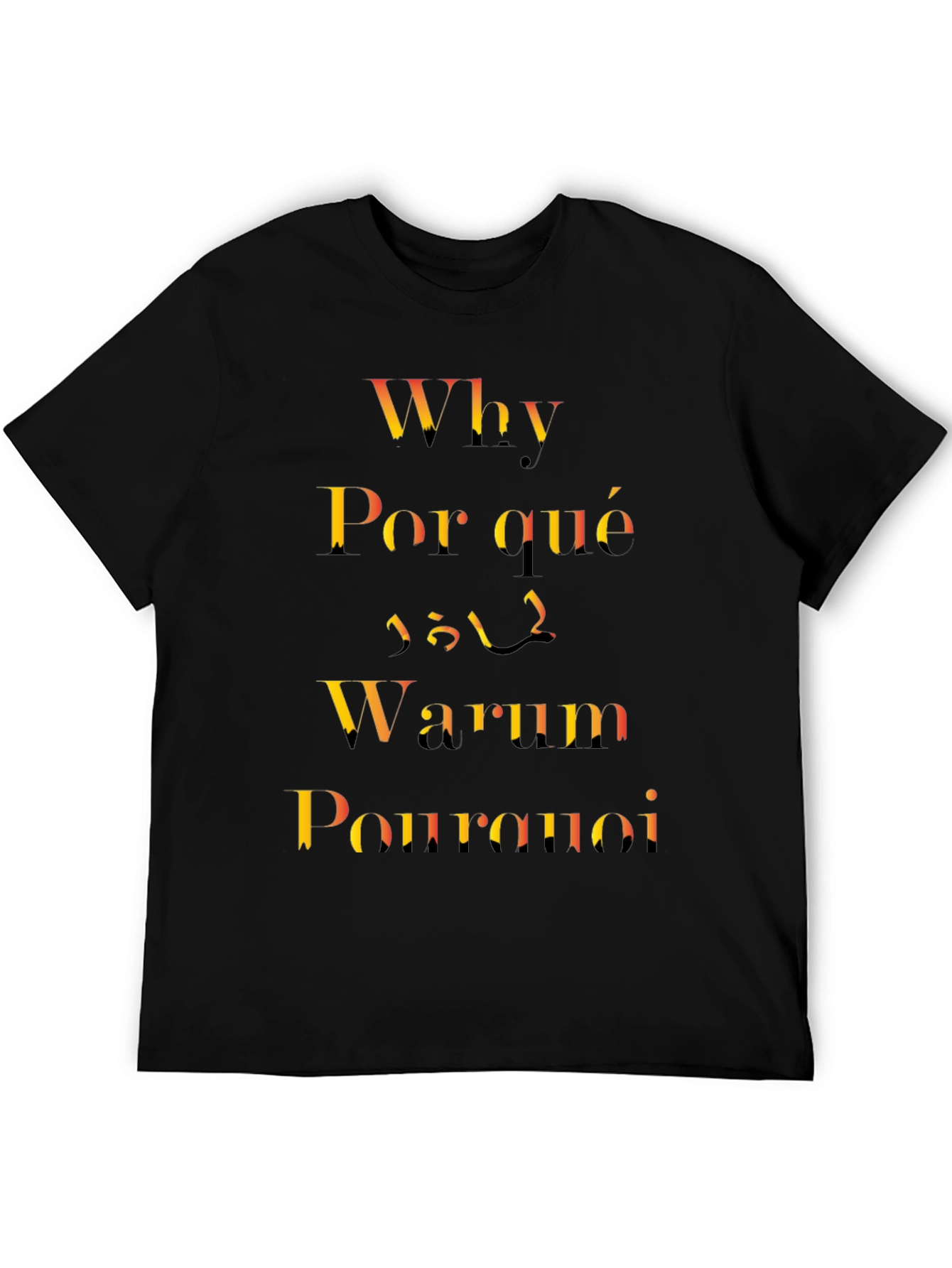 Multilingual Why Graphic Tee - Black