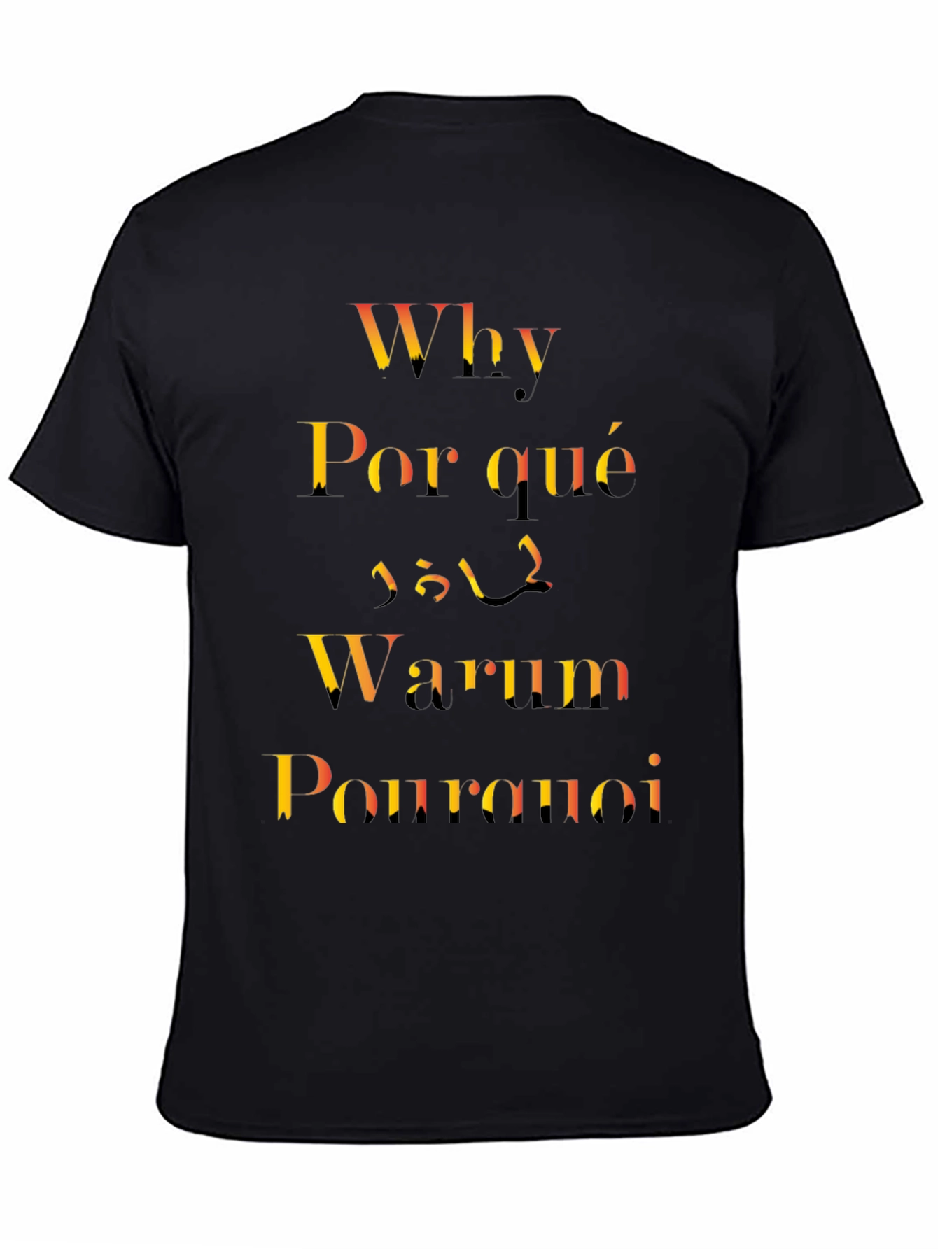 Multilingual Why Graphic Tee - Black