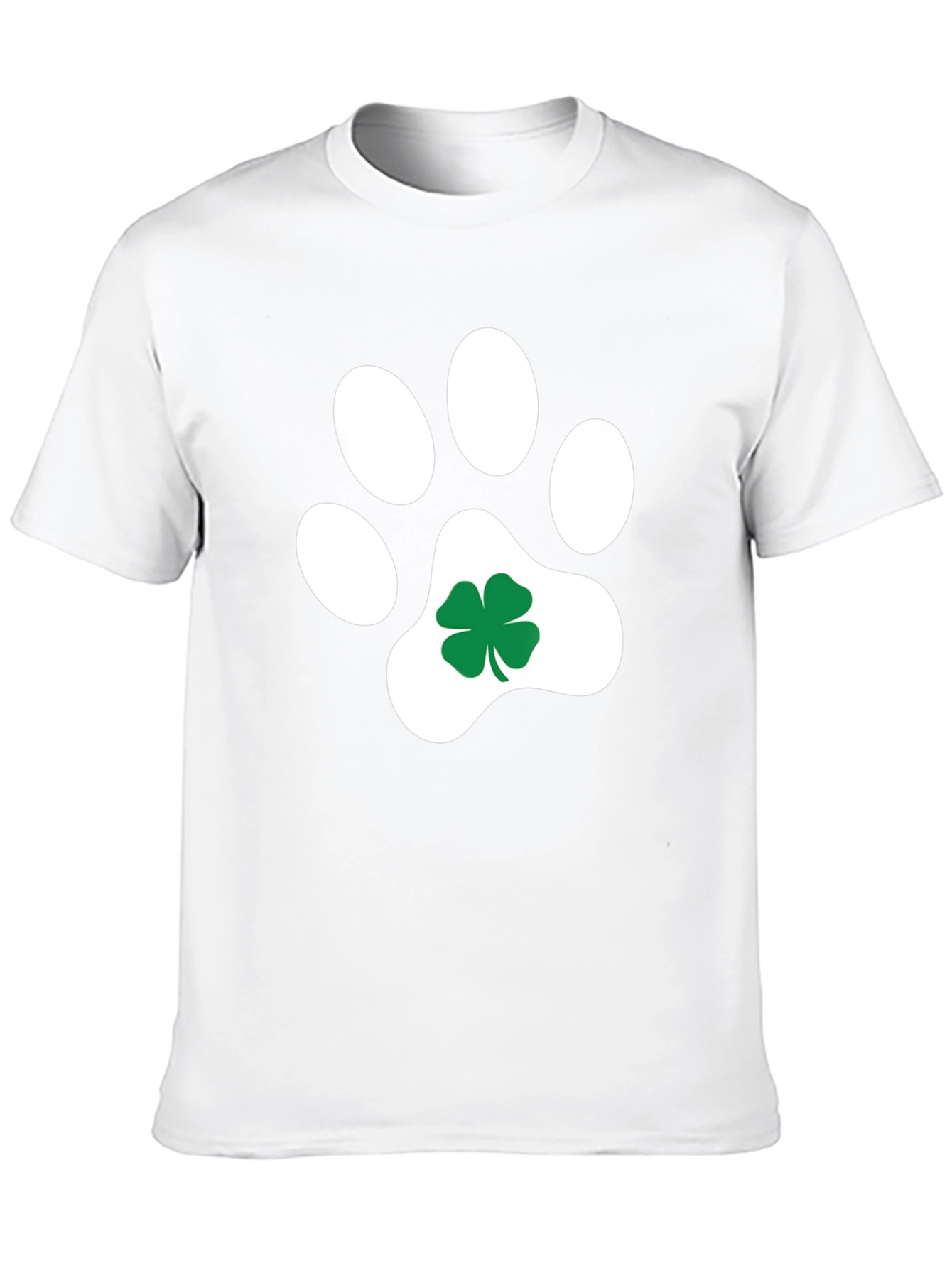 Shamrock Paw Print Graphic Tee - Black