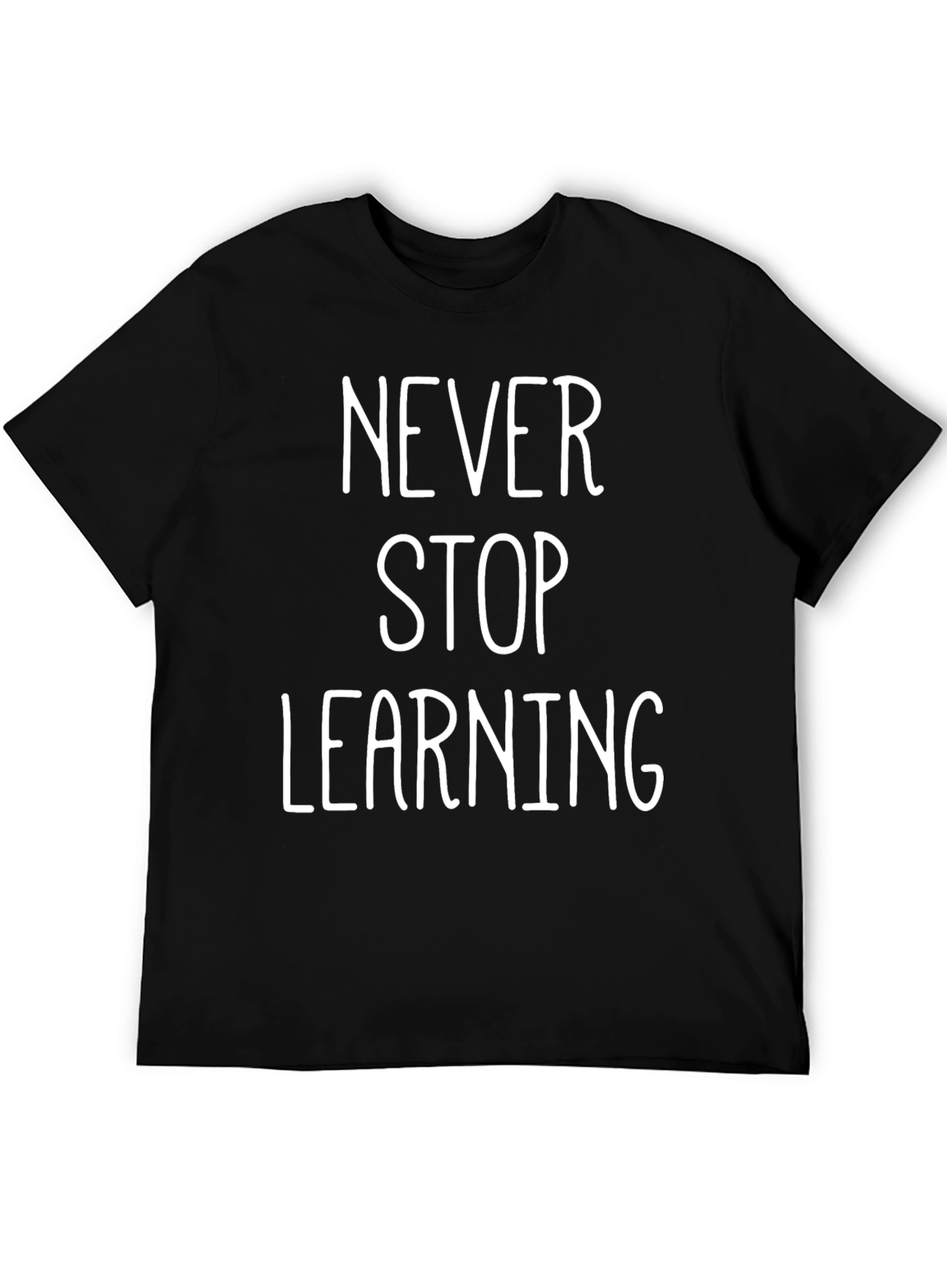 Never Stop Learning Graphic Tee - Black