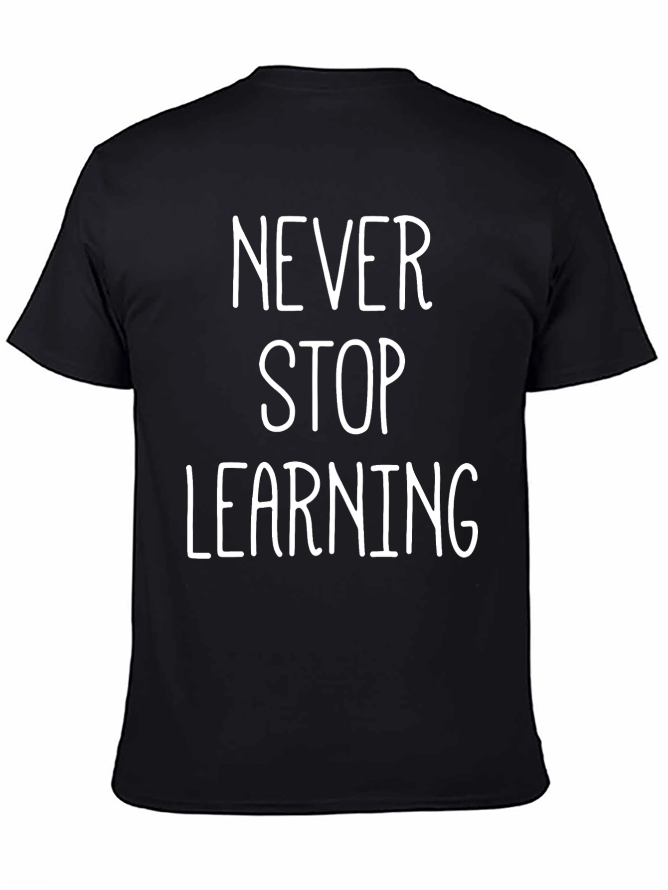 Never Stop Learning Graphic Tee - Black