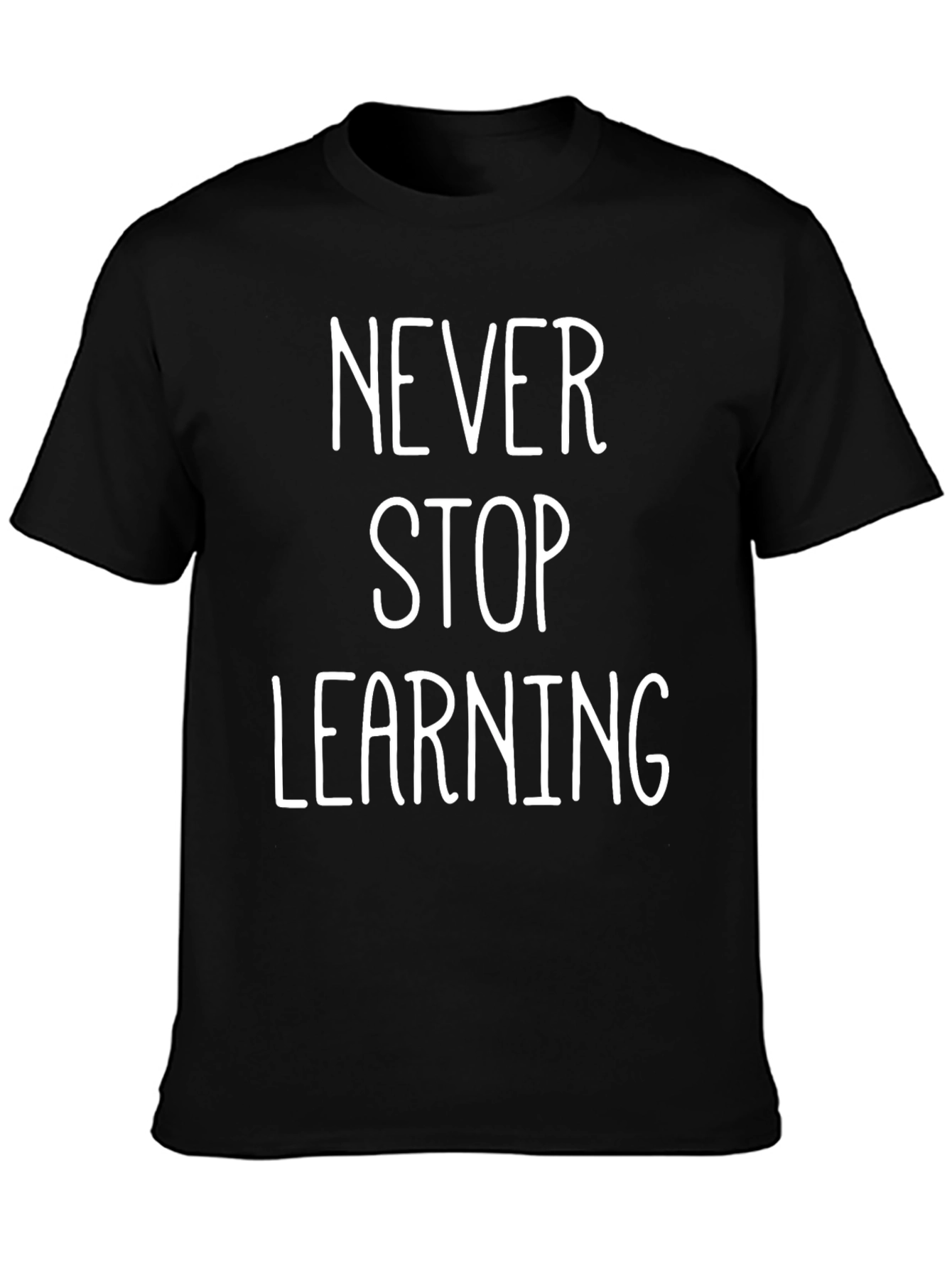 Never Stop Learning Graphic Tee - Black