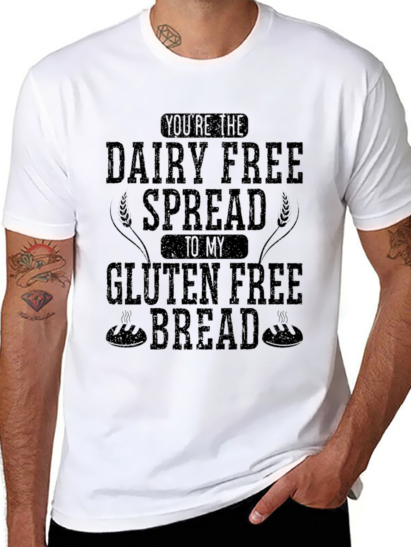 Dairy & Gluten Free Pun Black T-Shirt