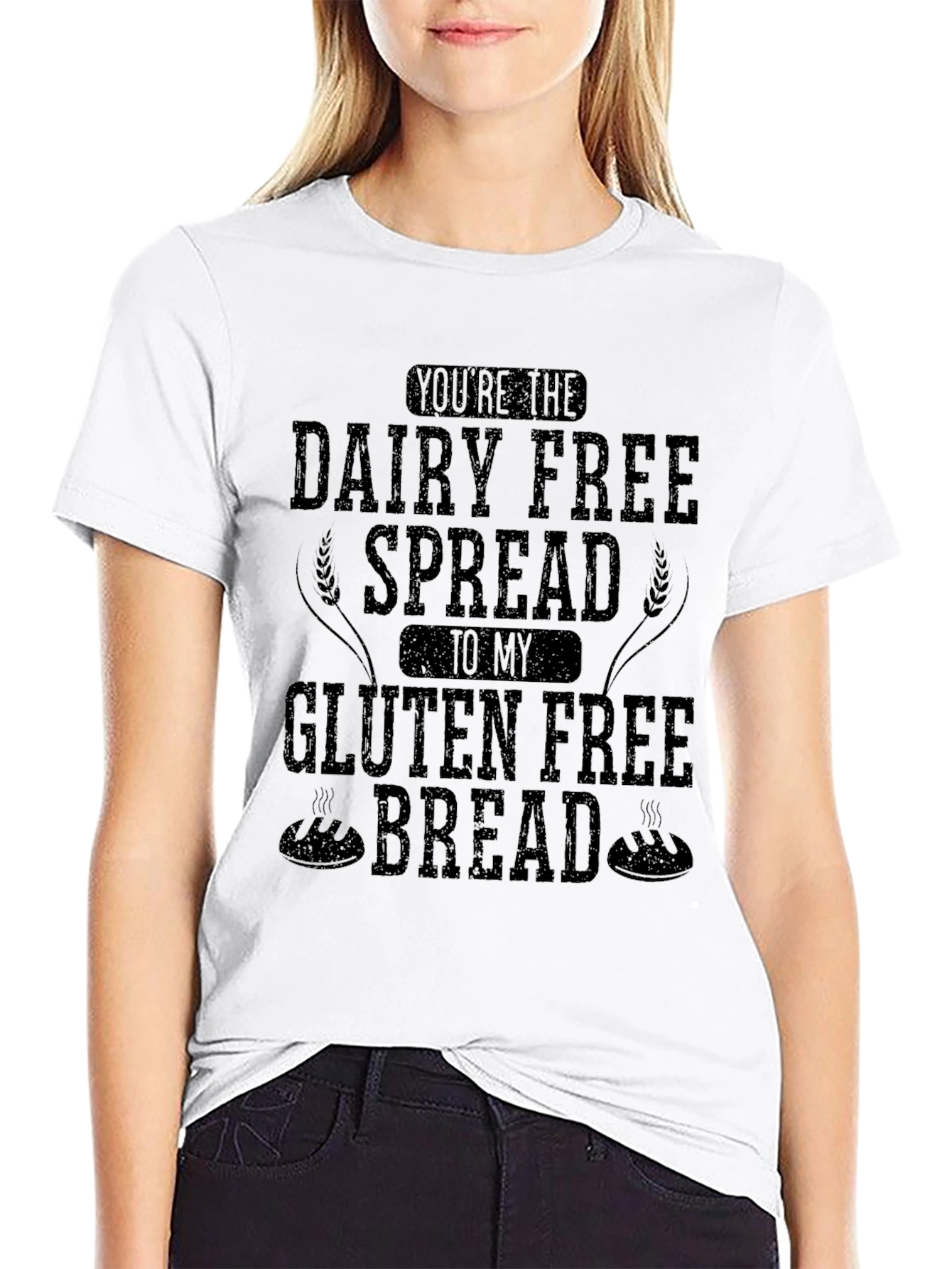 Dairy & Gluten Free Pun Black T-Shirt