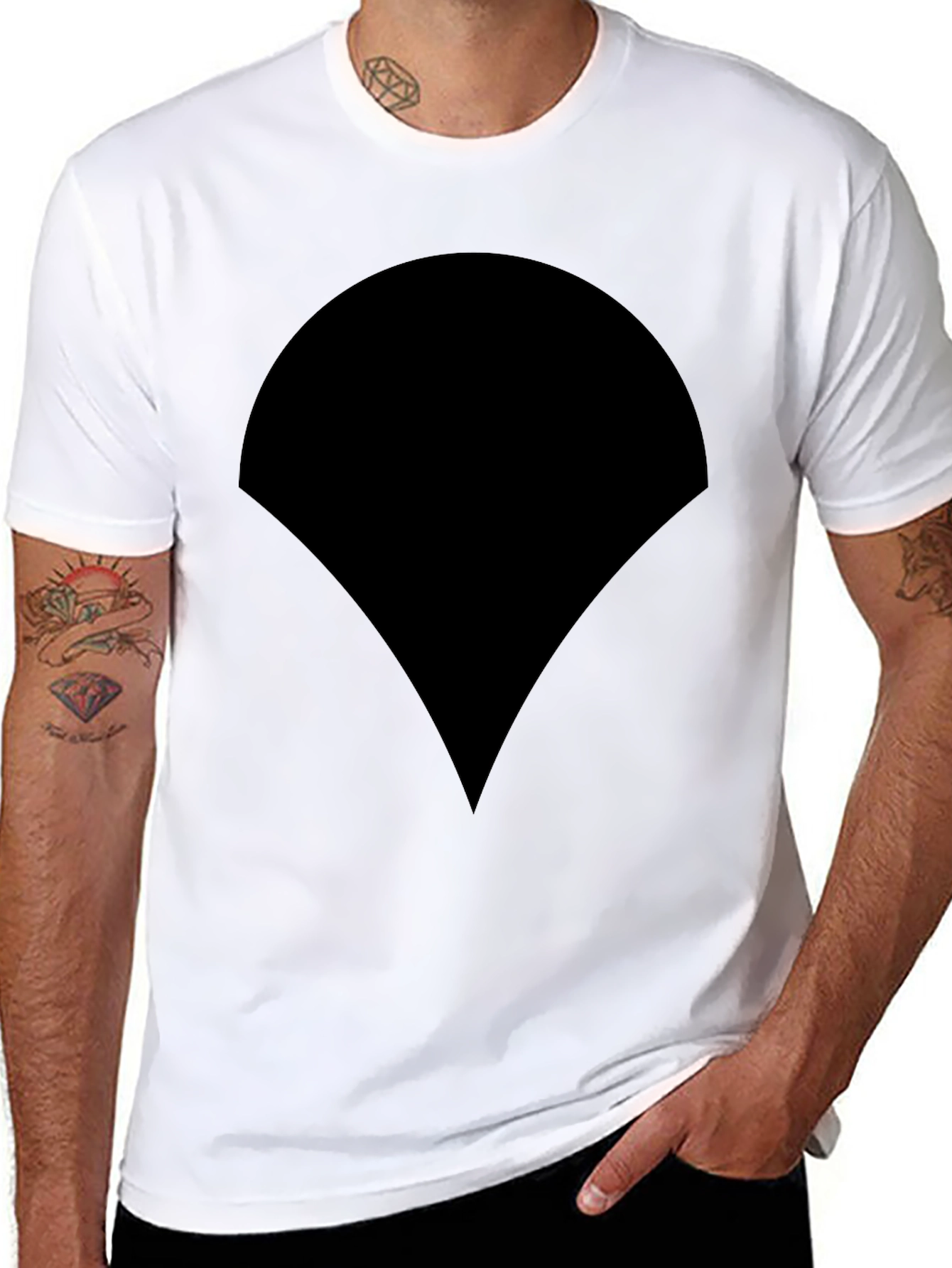 Black T-Shirt with Unique Graphic Design