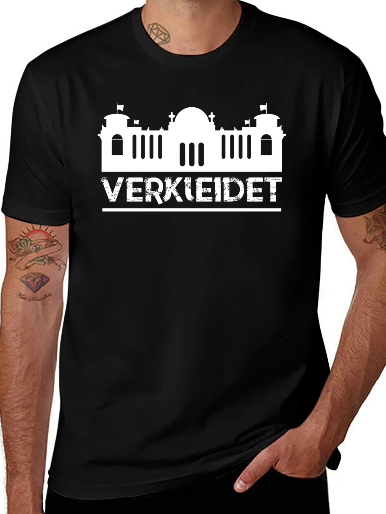 Verkleidet Berlin Skyline Black T-Shirt