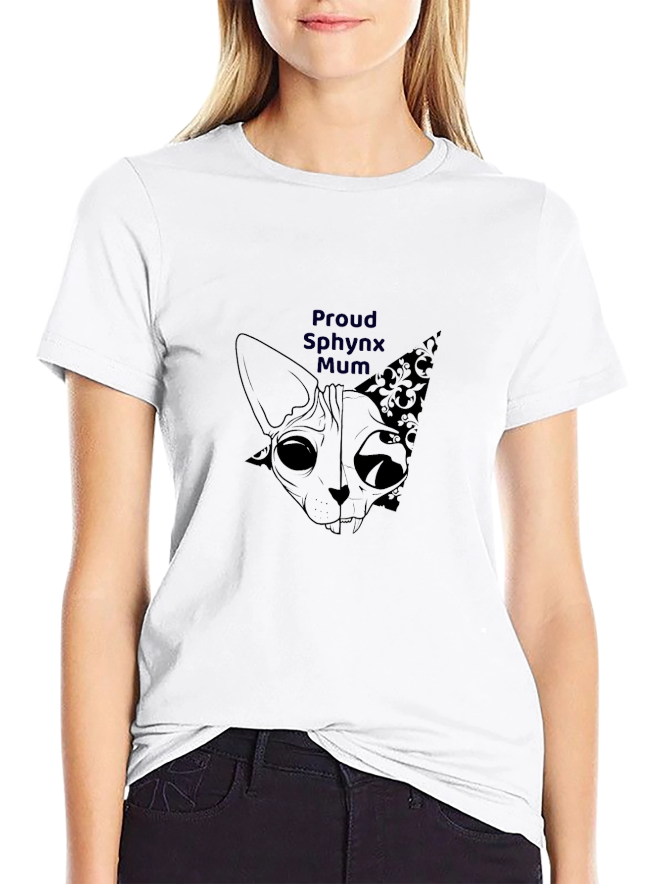 Proud Sphynx Mum Black T-Shirt