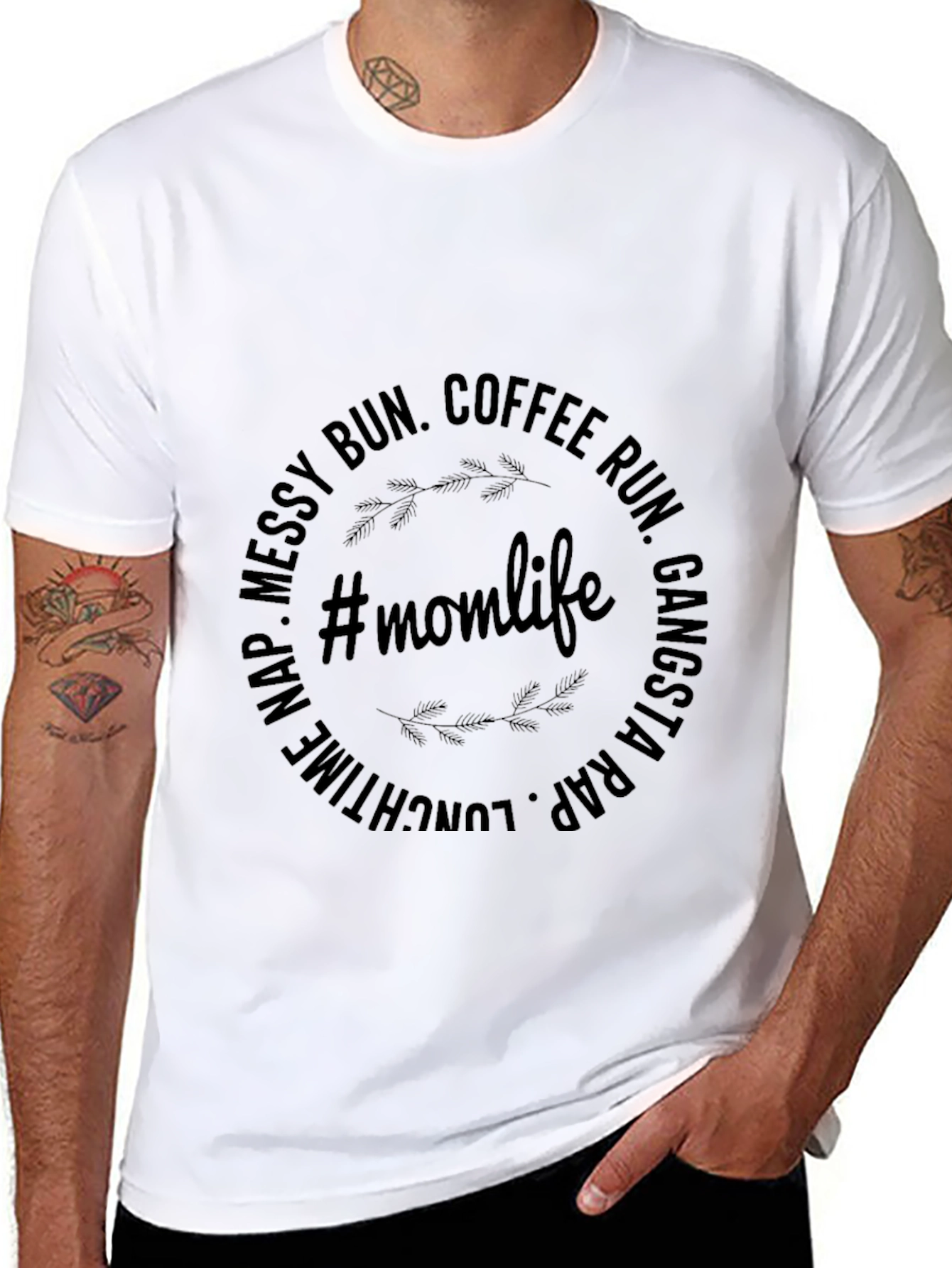 Momlife Graphic Tee - Coffee Run Messy Bun