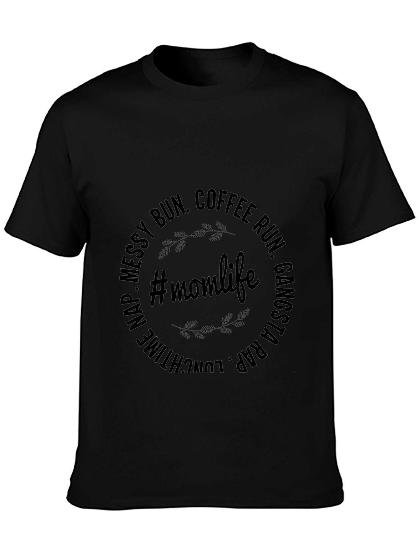 Momlife Graphic Tee - Coffee Run Messy Bun