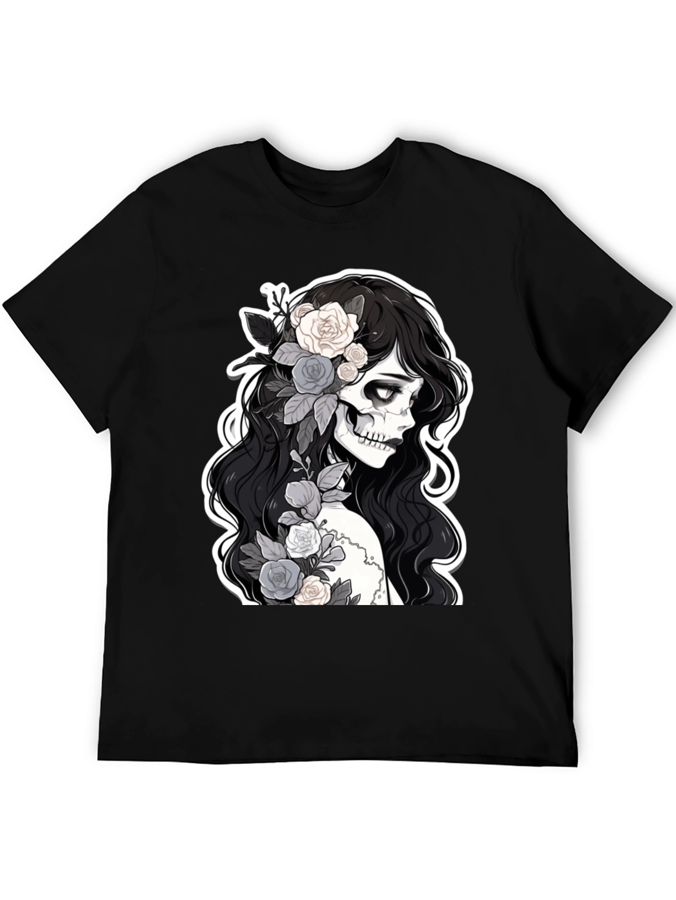 Floral Skull Graphic Tee - Stylish & Unique