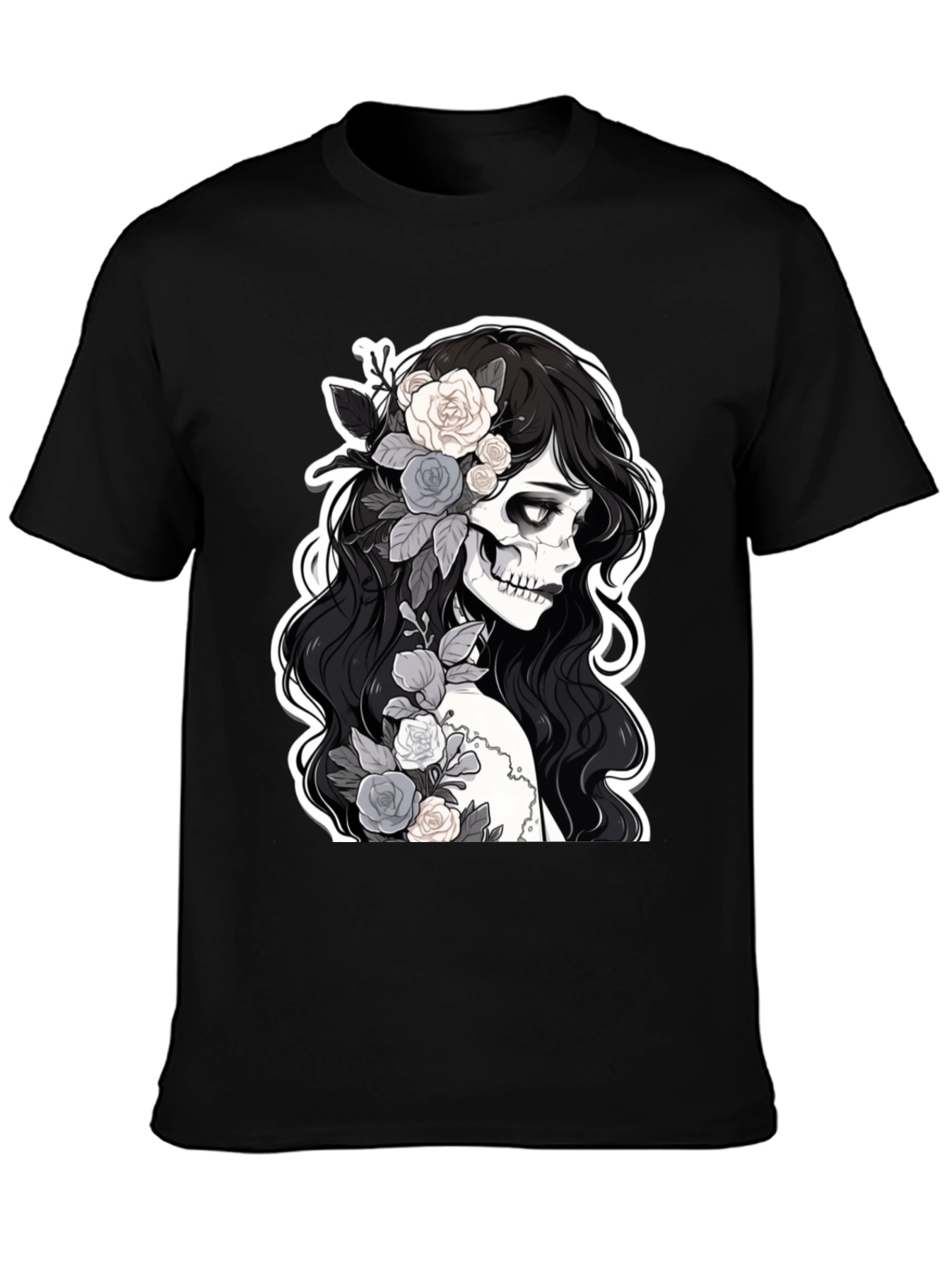 Floral Skull Graphic Tee - Stylish & Unique