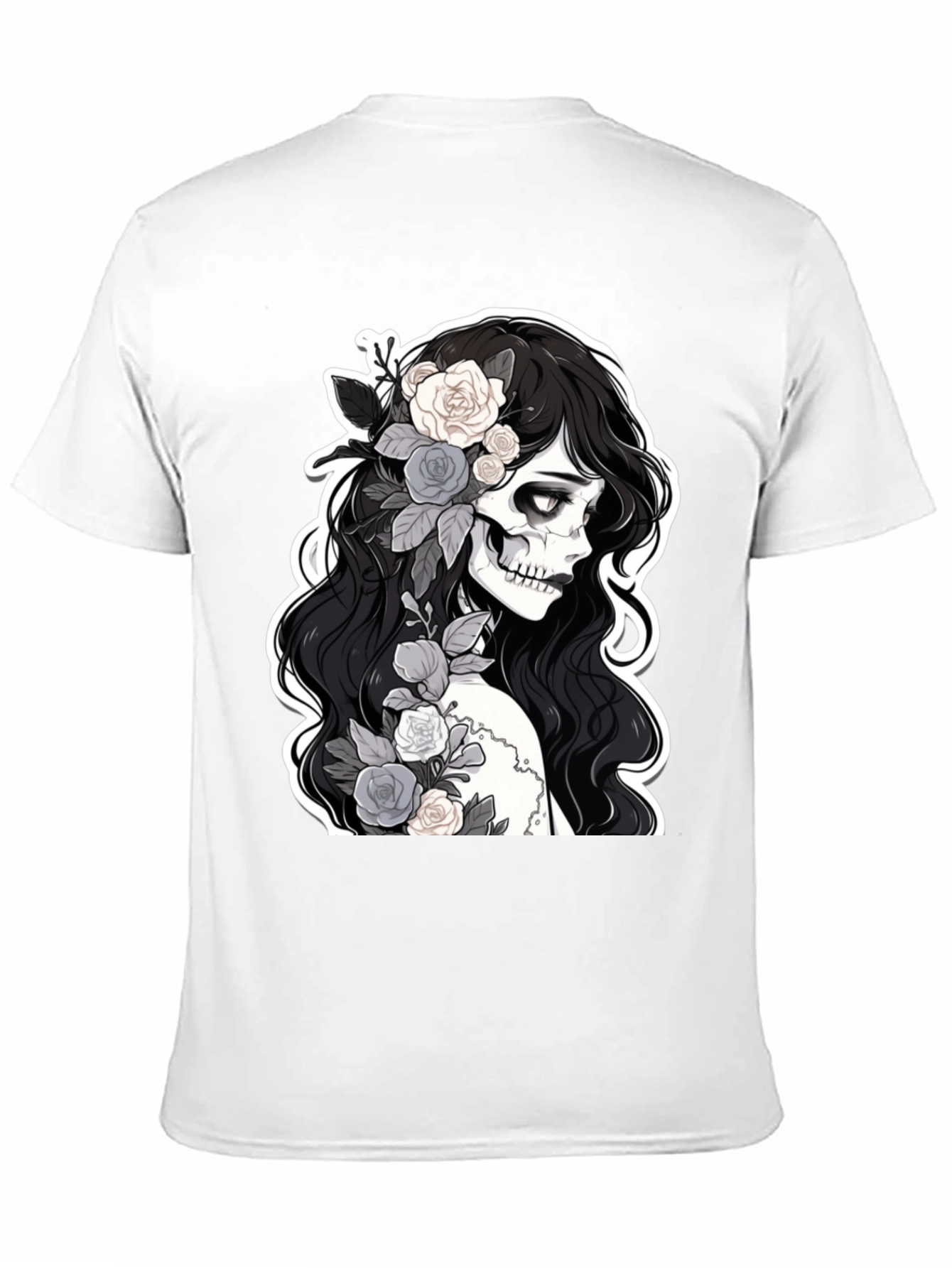 Floral Skull Graphic Tee - Stylish & Unique