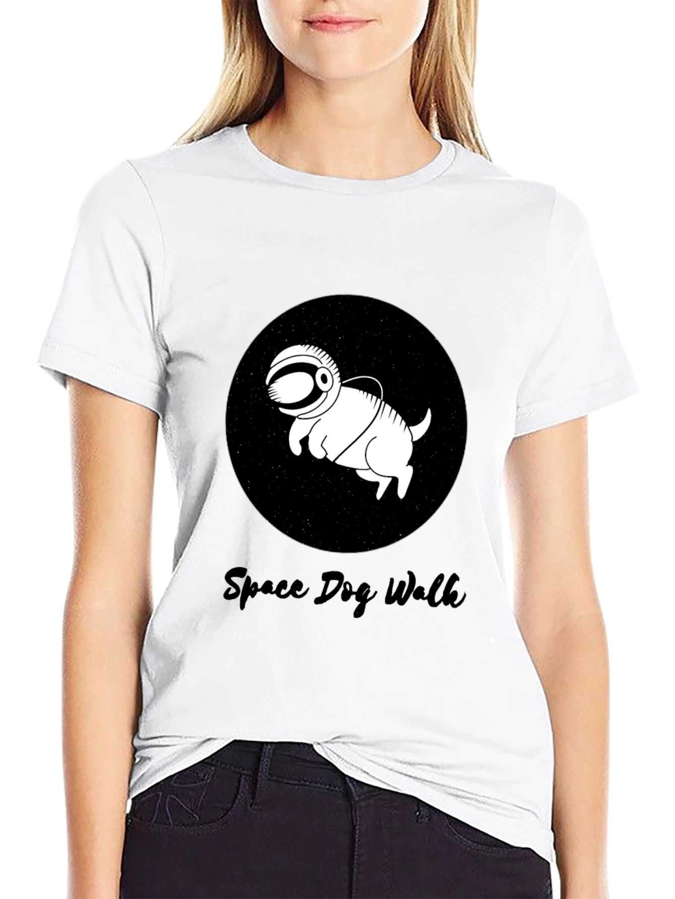 Space Dog Walk T-Shirt – Funny Astronaut Dog Graphic Tee Gift