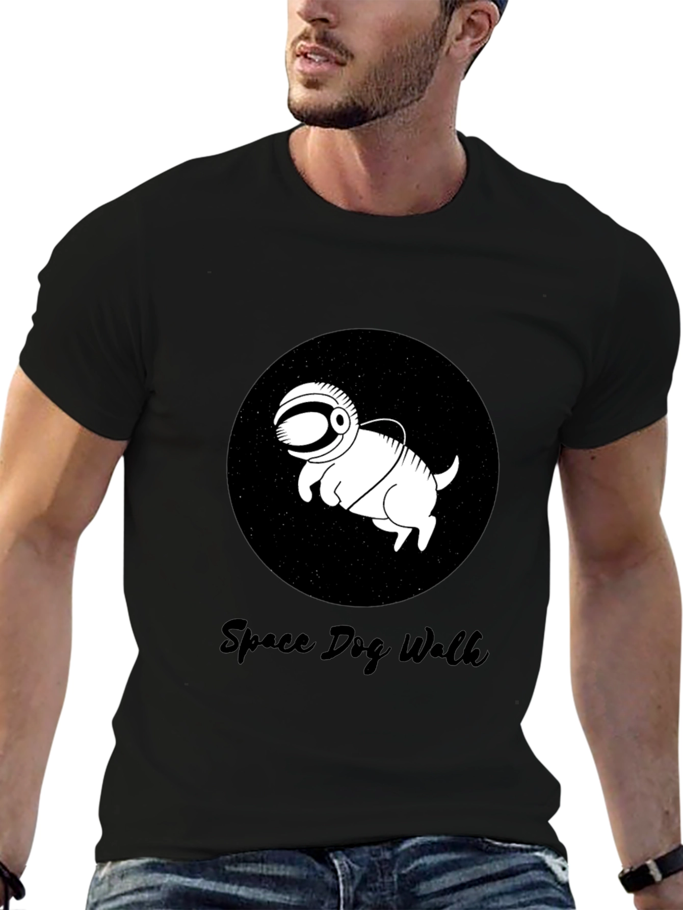 Space Dog Walk T-Shirt – Funny Astronaut Dog Graphic Tee Gift