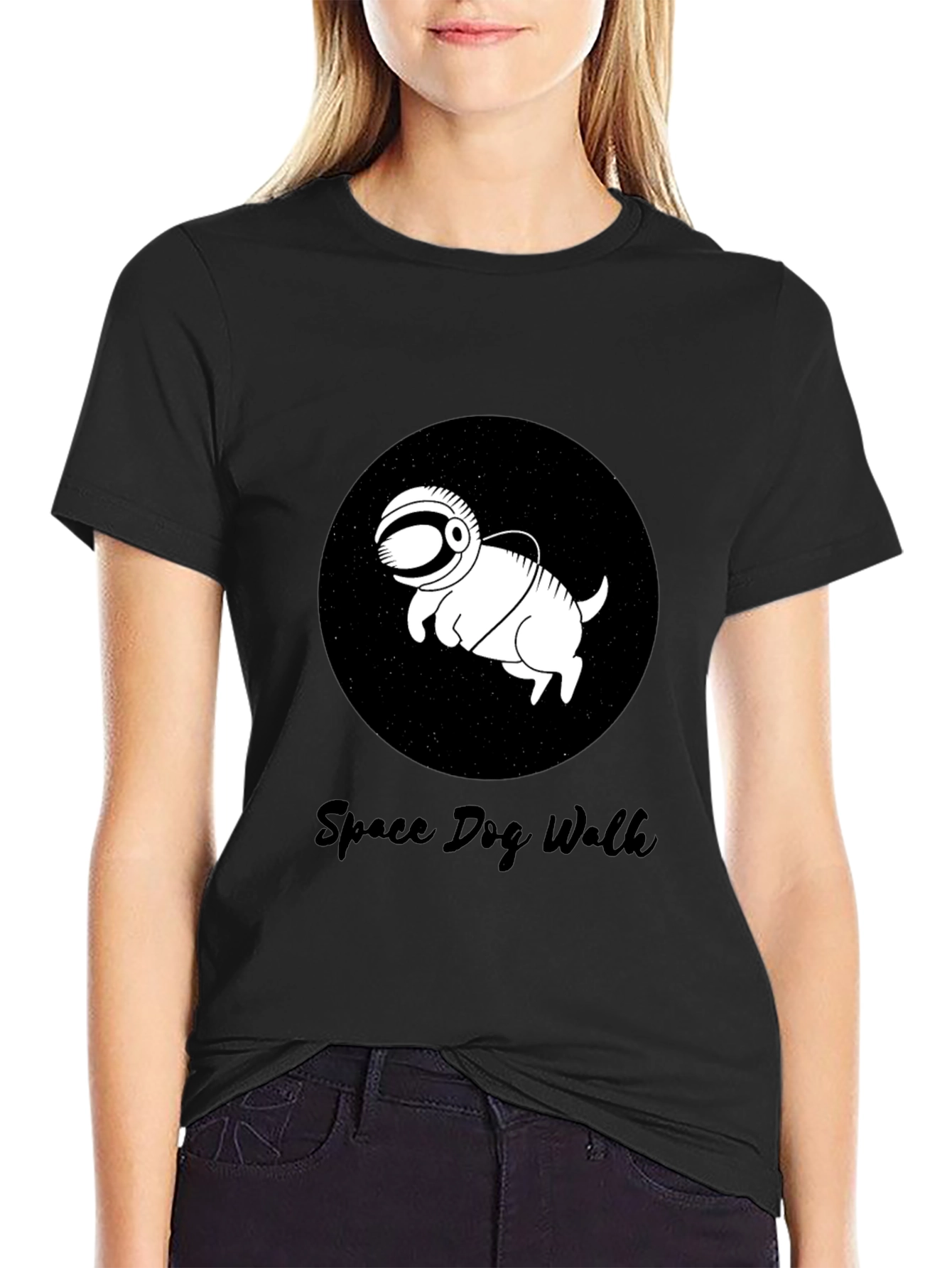 Space Dog Walk T-Shirt – Funny Astronaut Dog Graphic Tee Gift