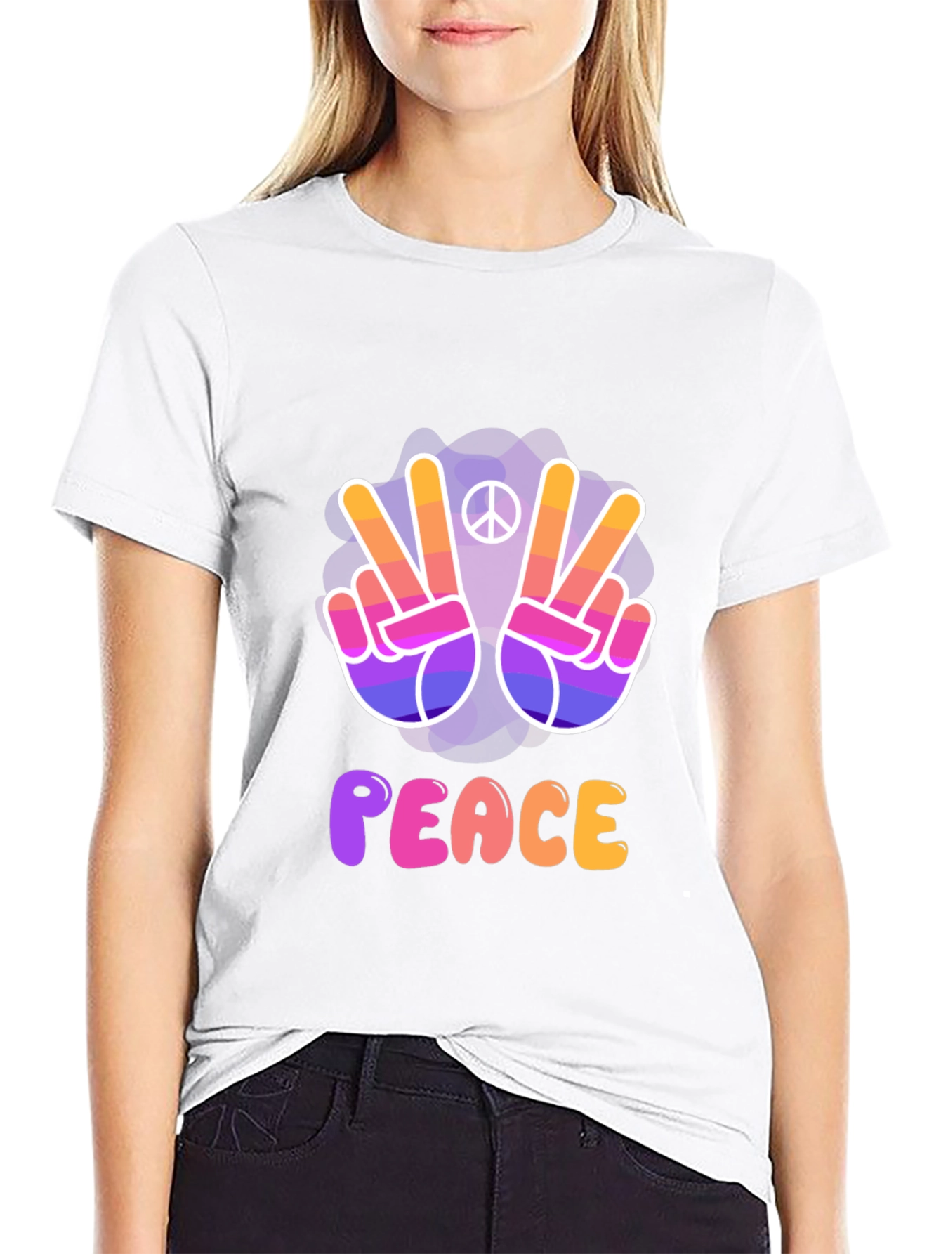 Peace Sign T-Shirt - Vibrant Retro Style
