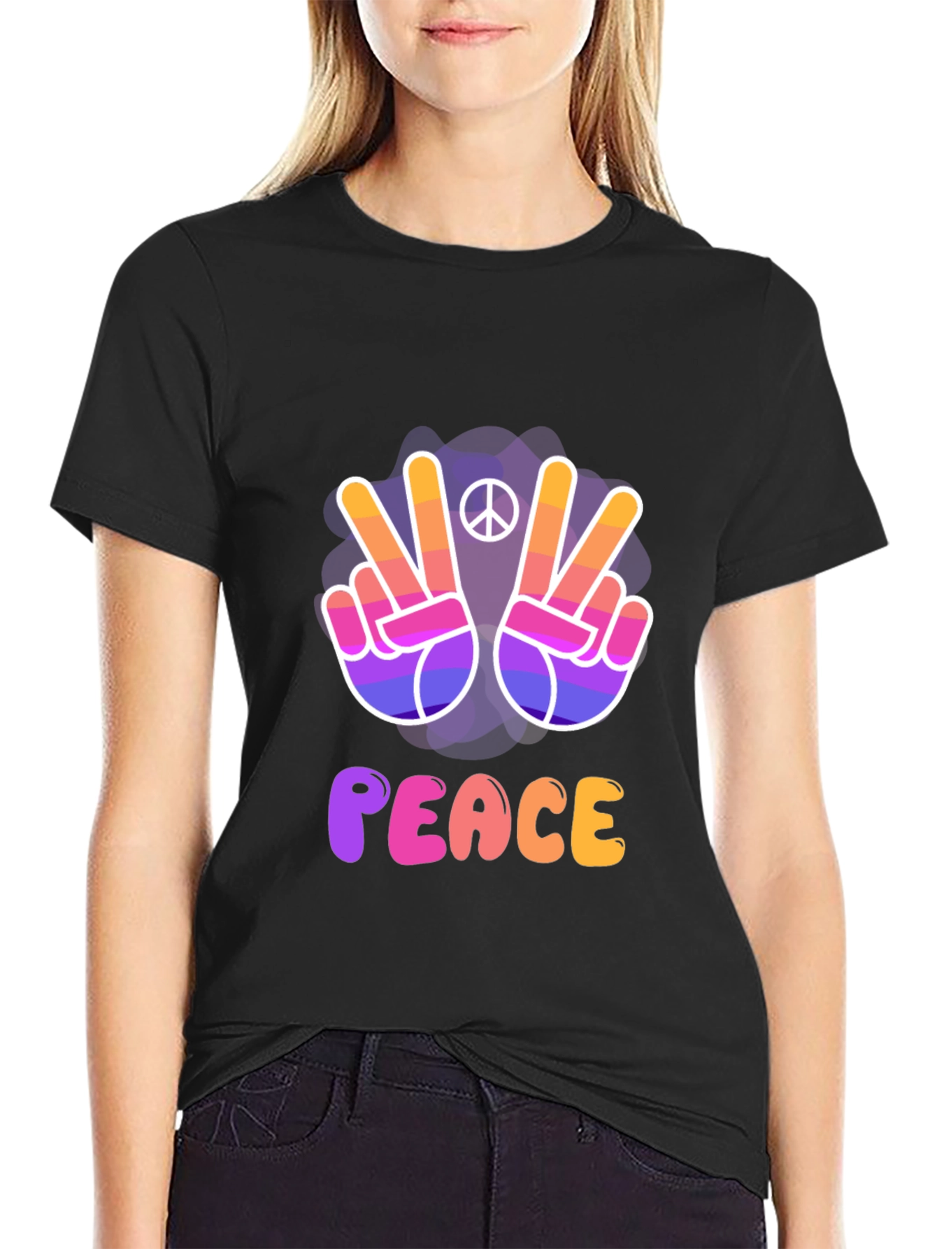 Peace Sign T-Shirt - Vibrant Retro Style