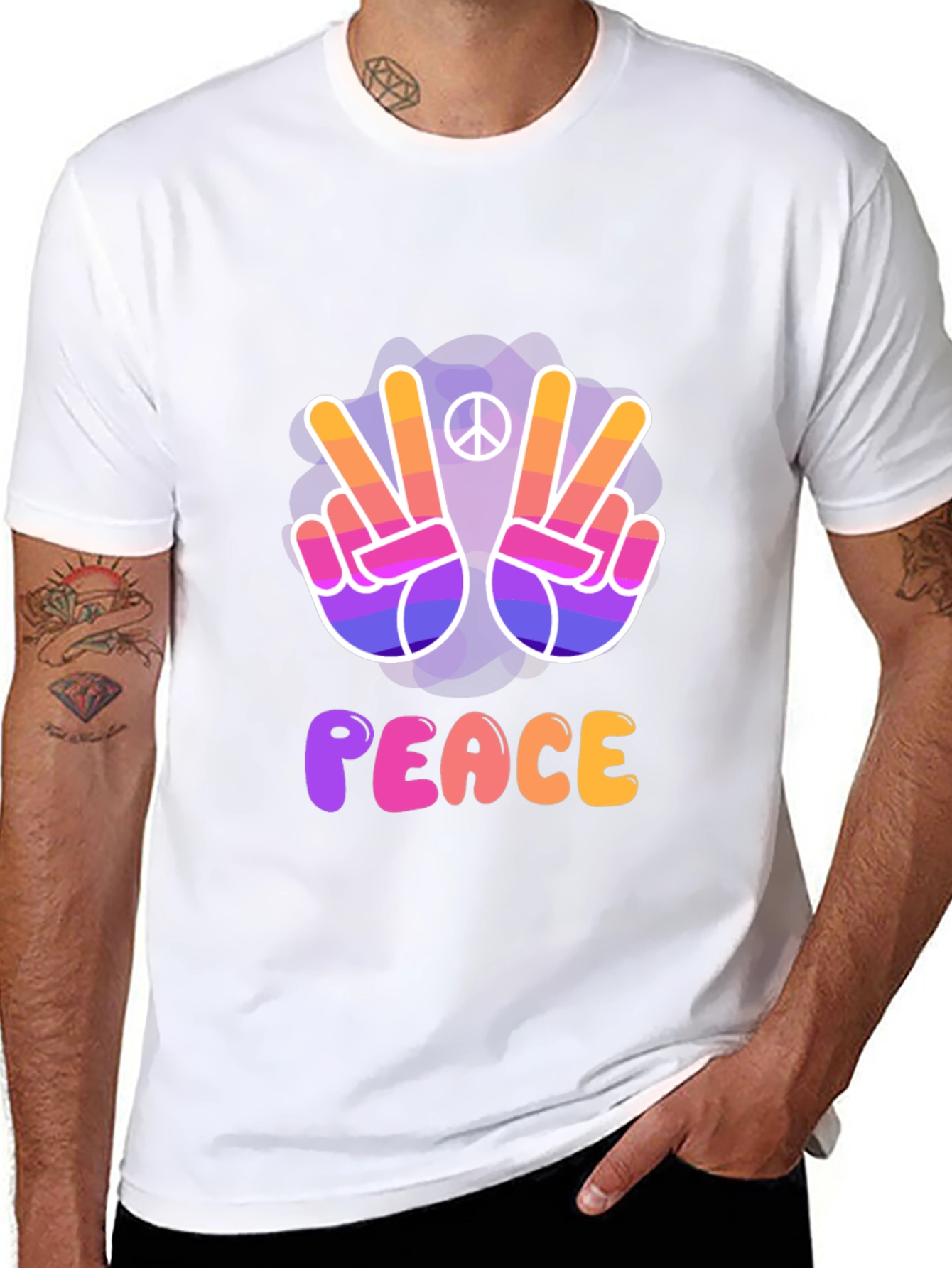 Peace Sign T-Shirt - Vibrant Retro Style