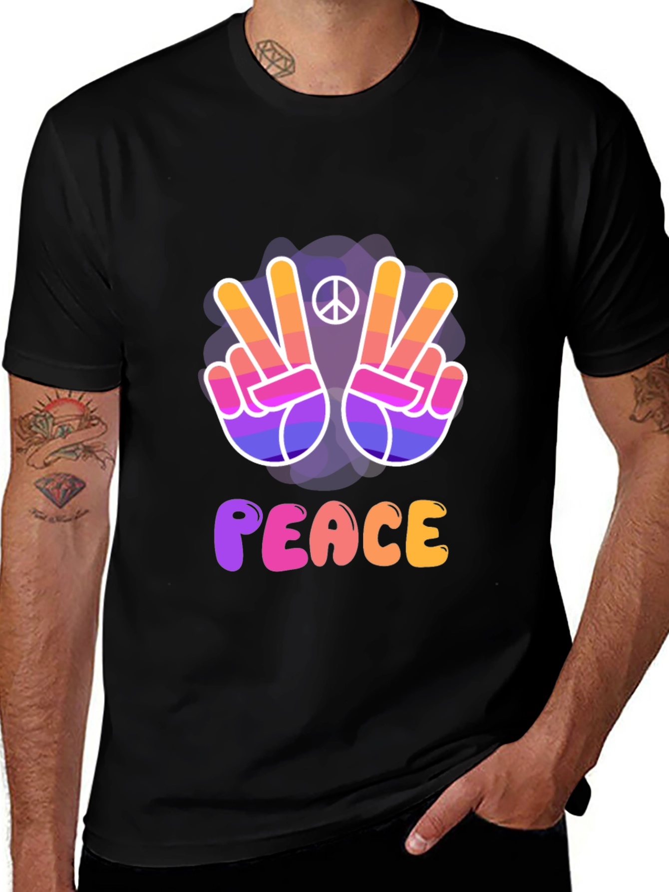 Peace Sign T-Shirt - Vibrant Retro Style