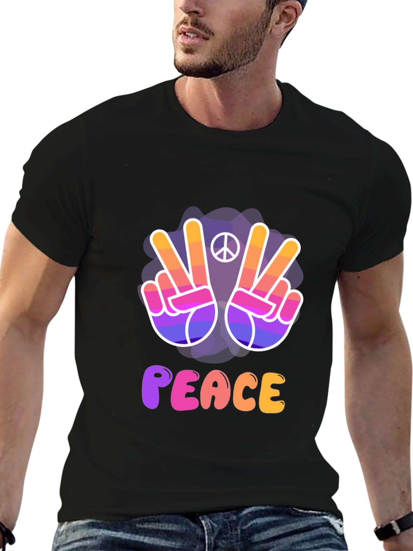Peace Sign T-Shirt - Vibrant Retro Style