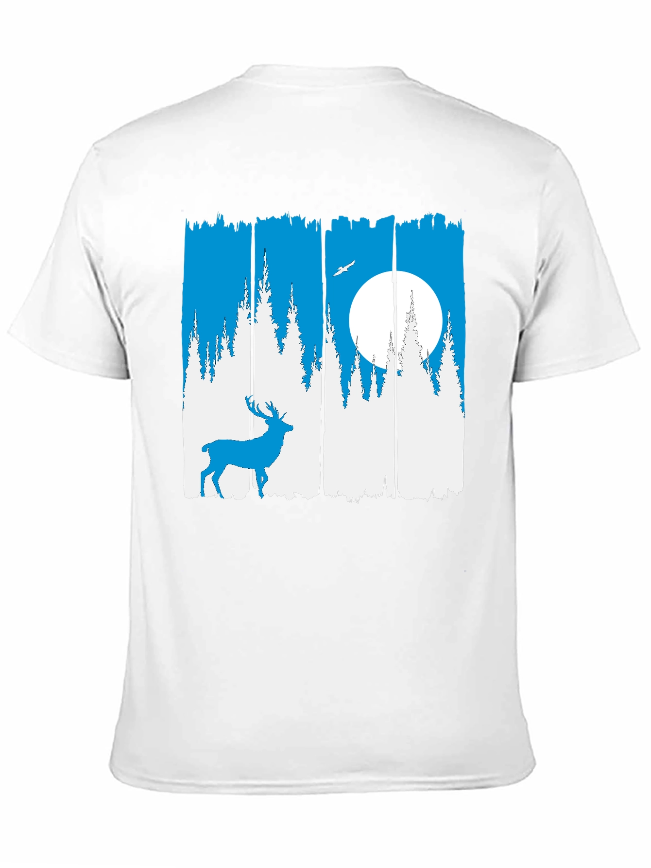 Nature Deer Graphic Tee - Mens Black Crew Neck