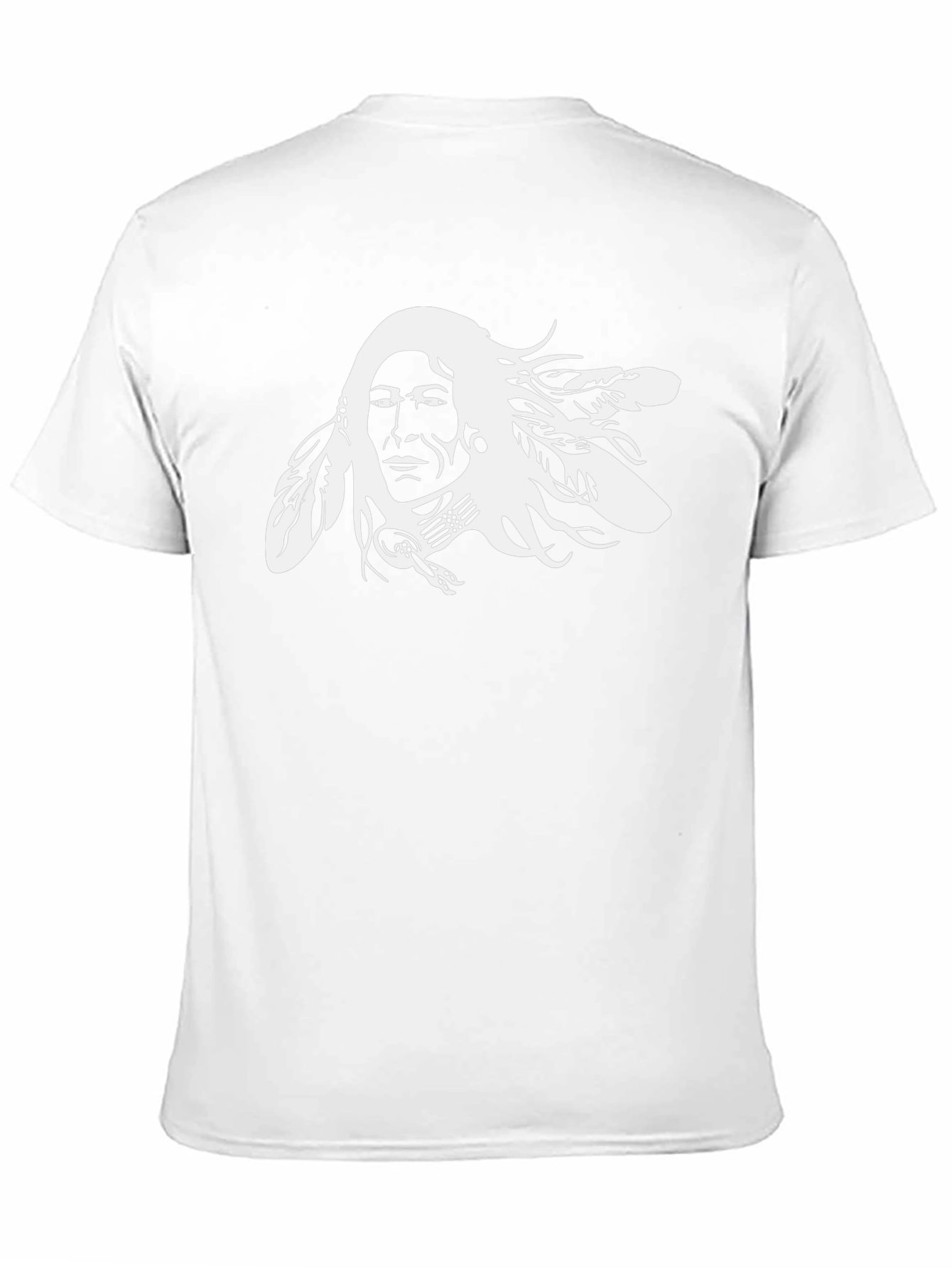 Native American Chief Graphic Tee - Black Cotton T-Shirt