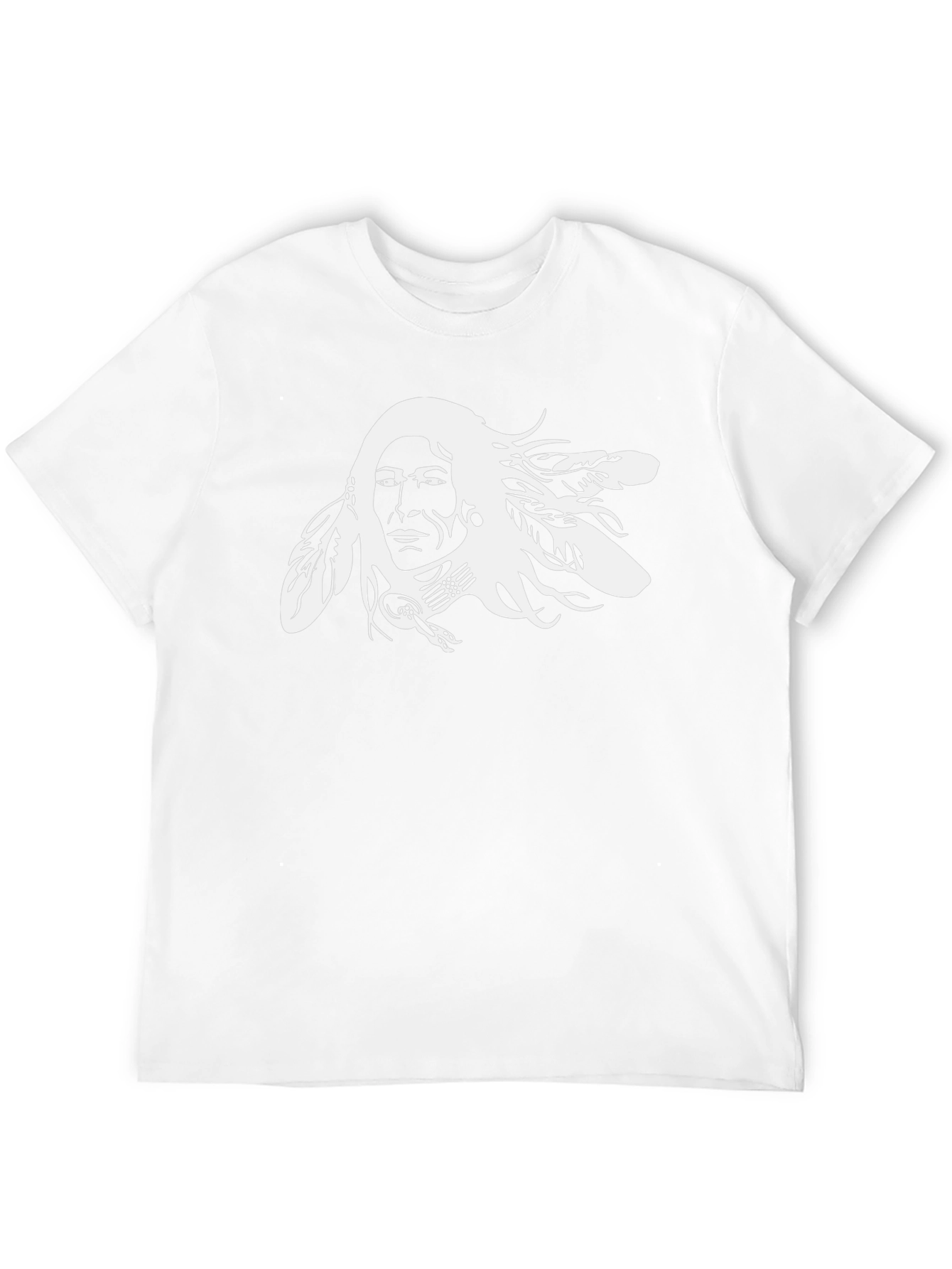 Native American Chief Graphic Tee - Black Cotton T-Shirt