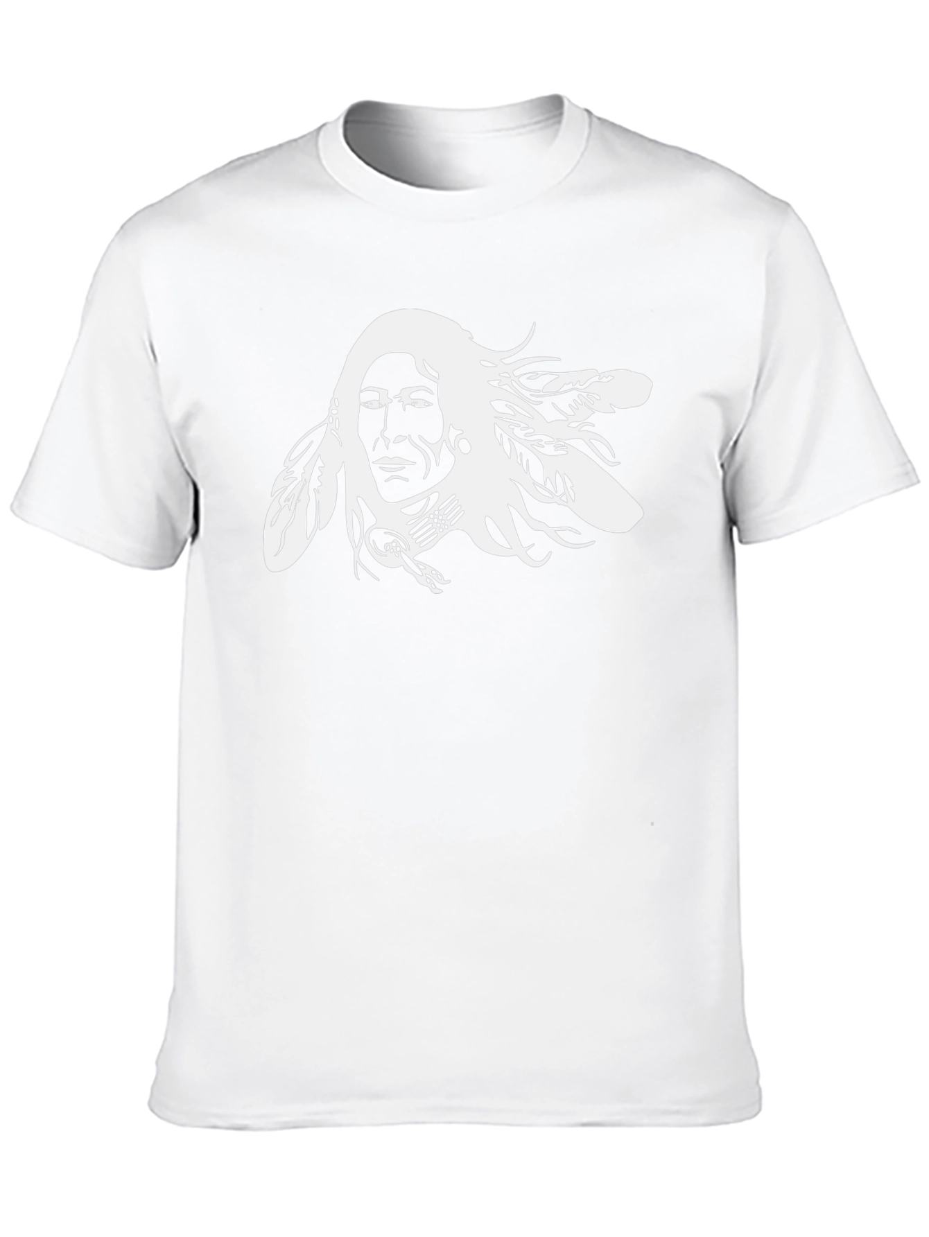 Native American Chief Graphic Tee - Black Cotton T-Shirt