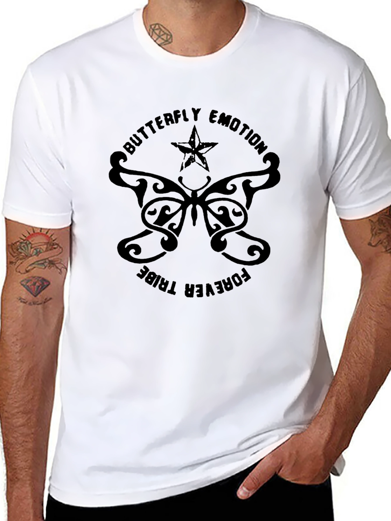 Butterfly Emotion Forever Tribe Black T-Shirt