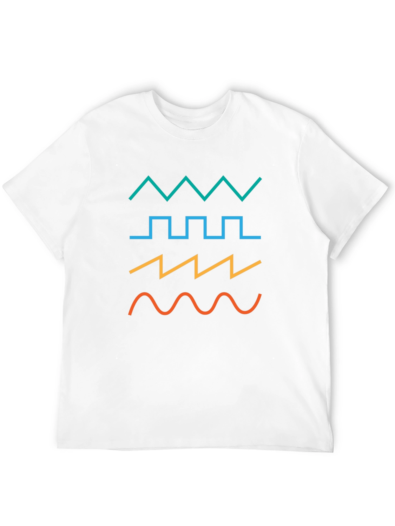 Geometric Waveform Graphic T-Shirt - Black