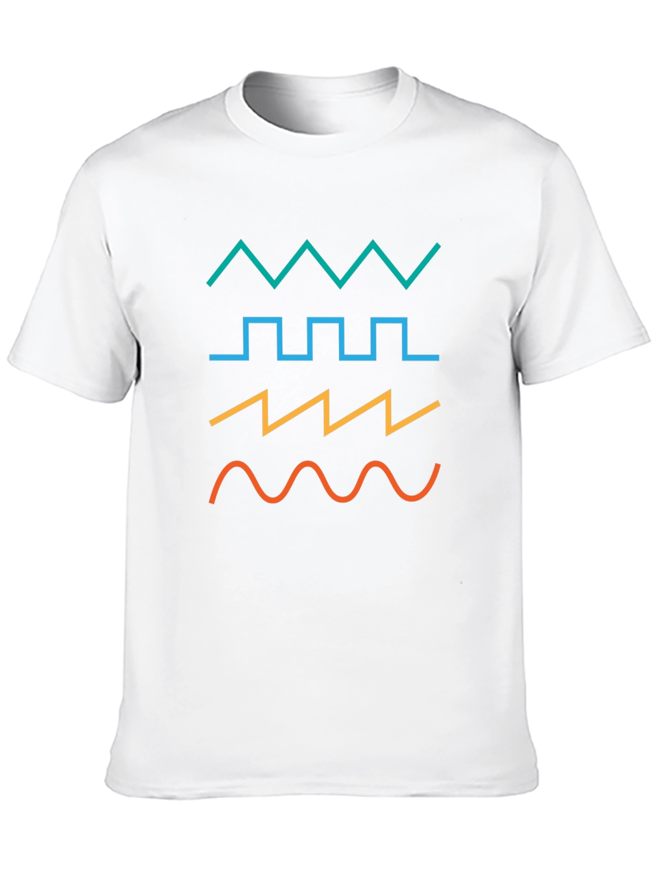 Geometric Waveform Graphic T-Shirt - Black