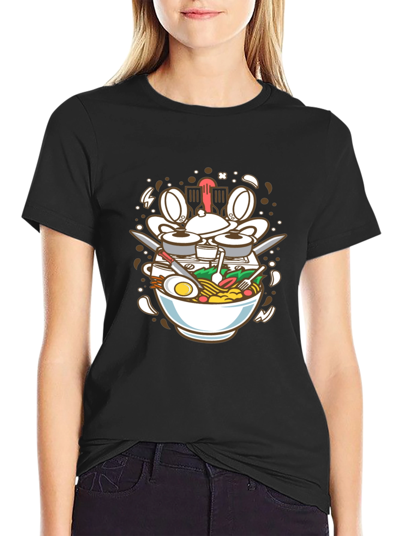 Ramen Drummer T-Shirt - Foodie Music Lover Tee