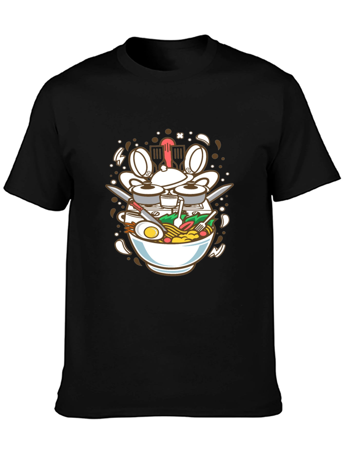 Ramen Drummer T-Shirt - Foodie Music Lover Tee
