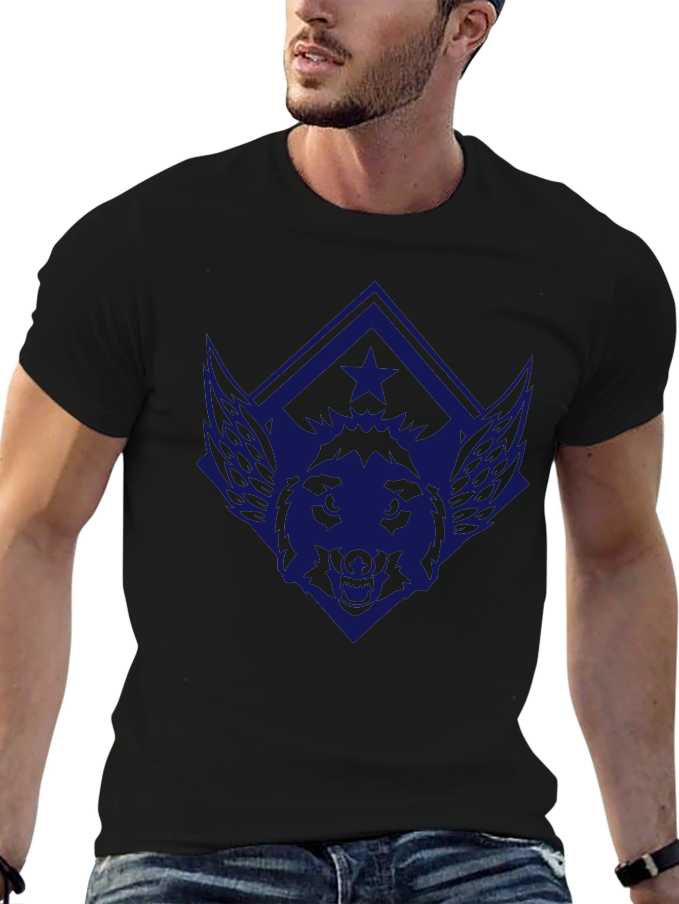 Mens Graphic Tee - Wolf Design