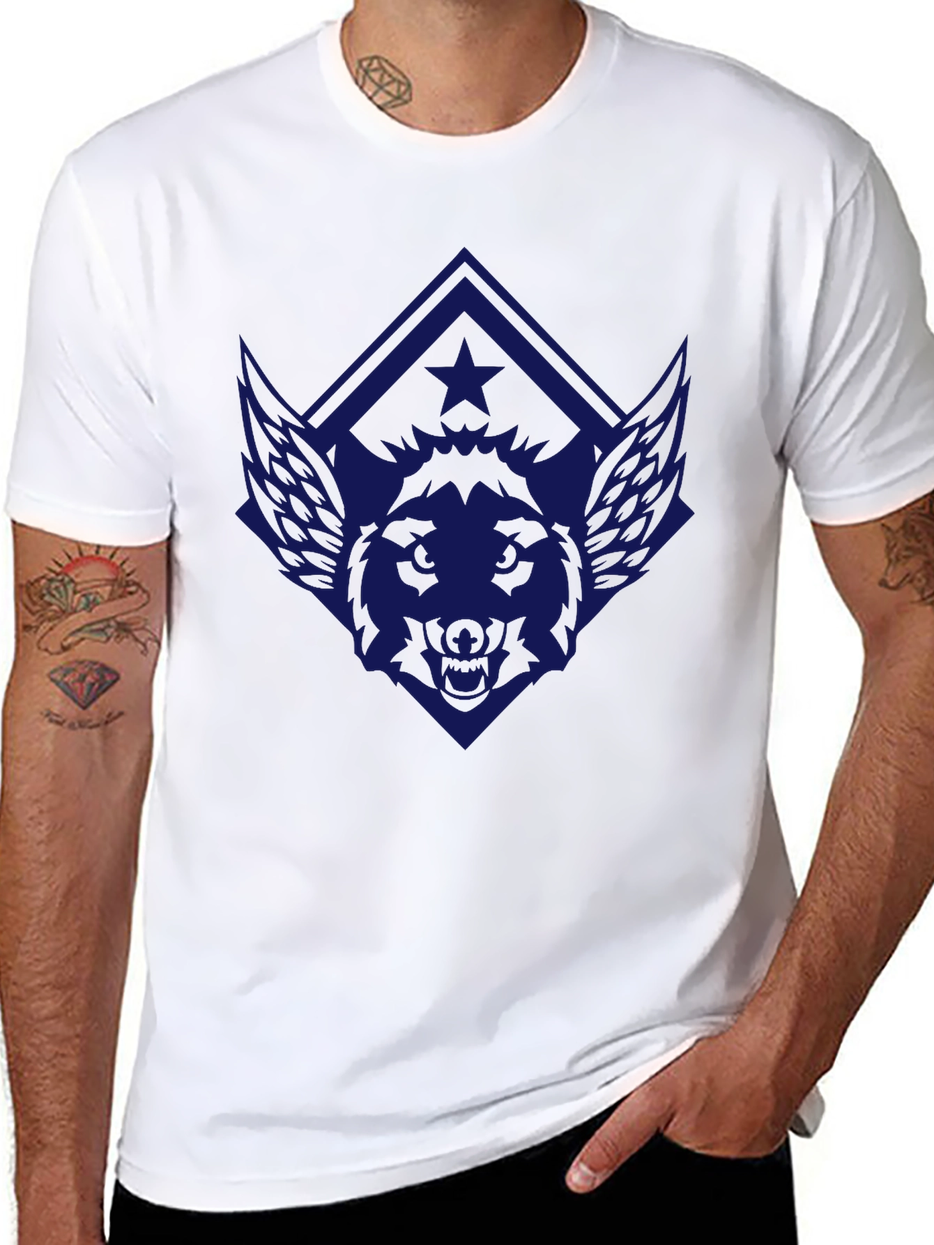 Mens Graphic Tee - Wolf Design