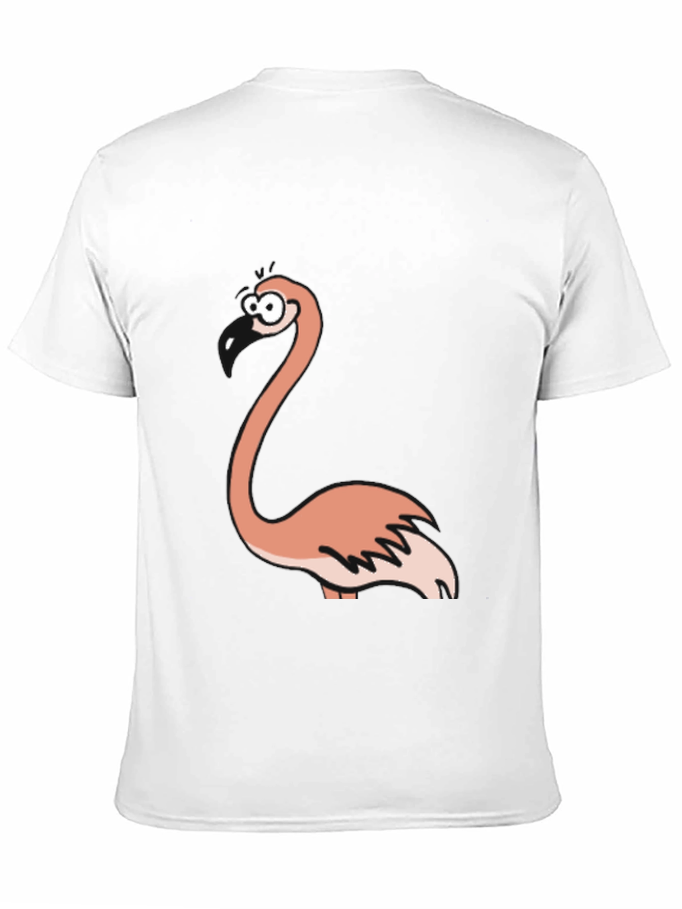 Cartoon Flamingo Black T-Shirt