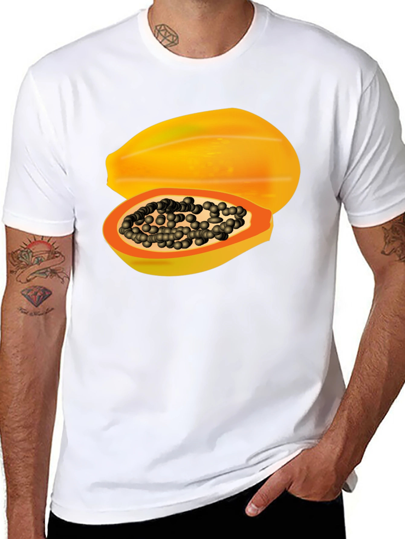 Papaya Graphic Tee - Tropical Fruit T-Shirt