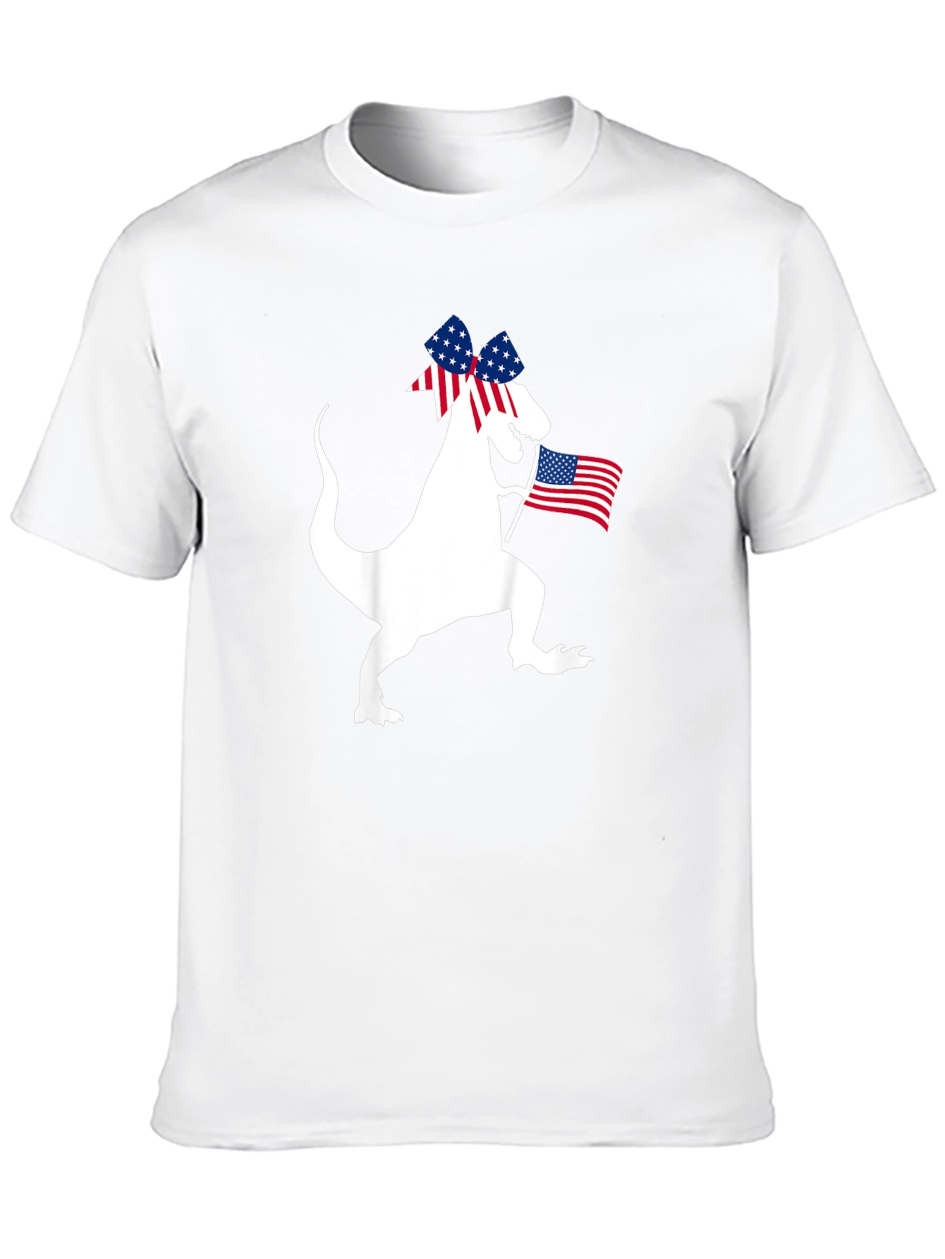 Patriotic Dino T-Shirt - USA Flag Dinosaur Tee
