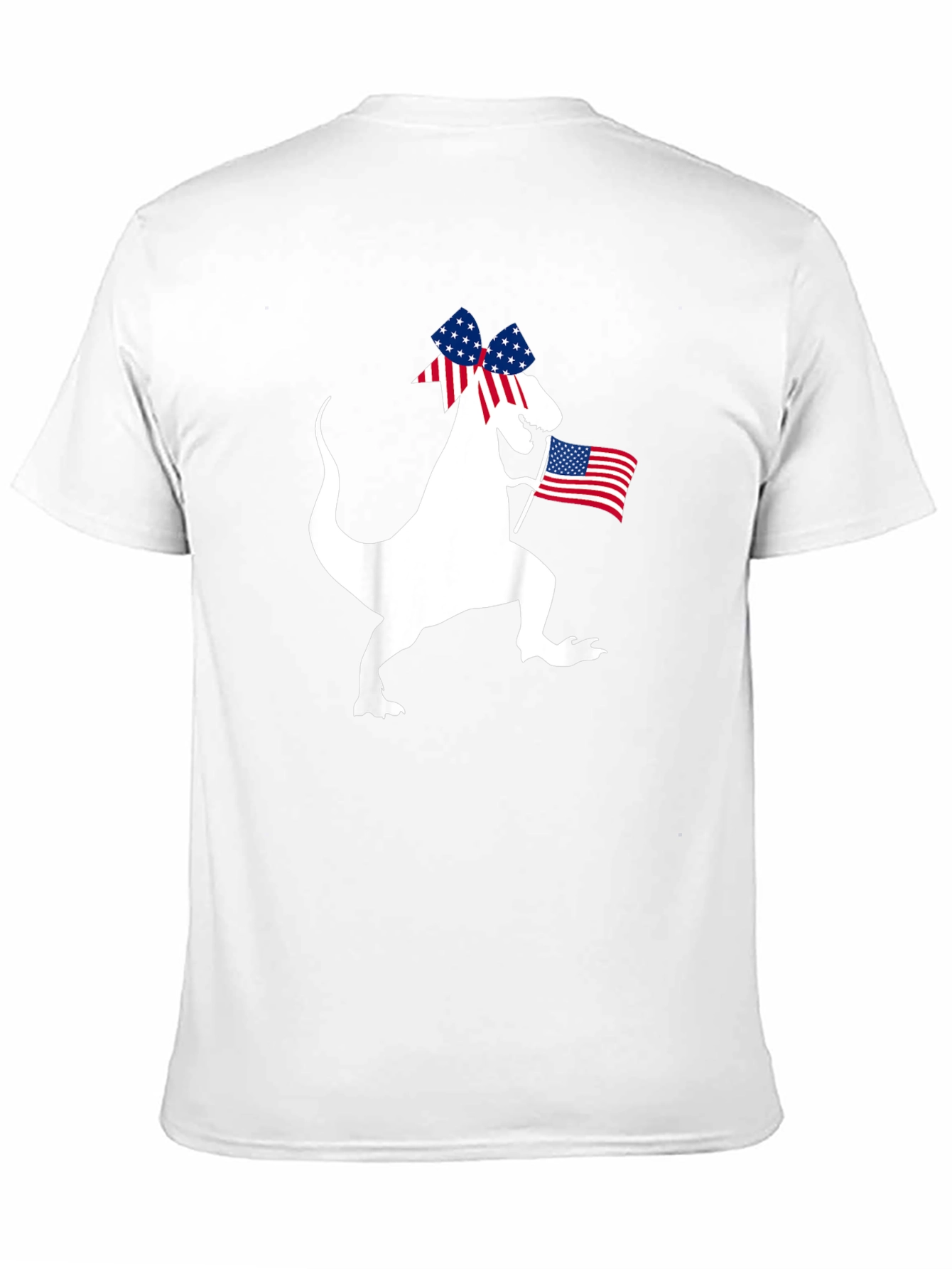 Patriotic Dino T-Shirt - USA Flag Dinosaur Tee