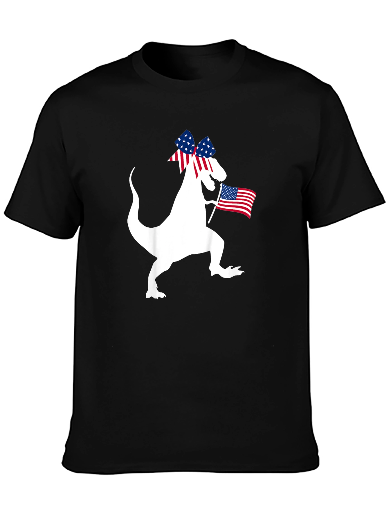 Patriotic Dino T-Shirt - USA Flag Dinosaur Tee