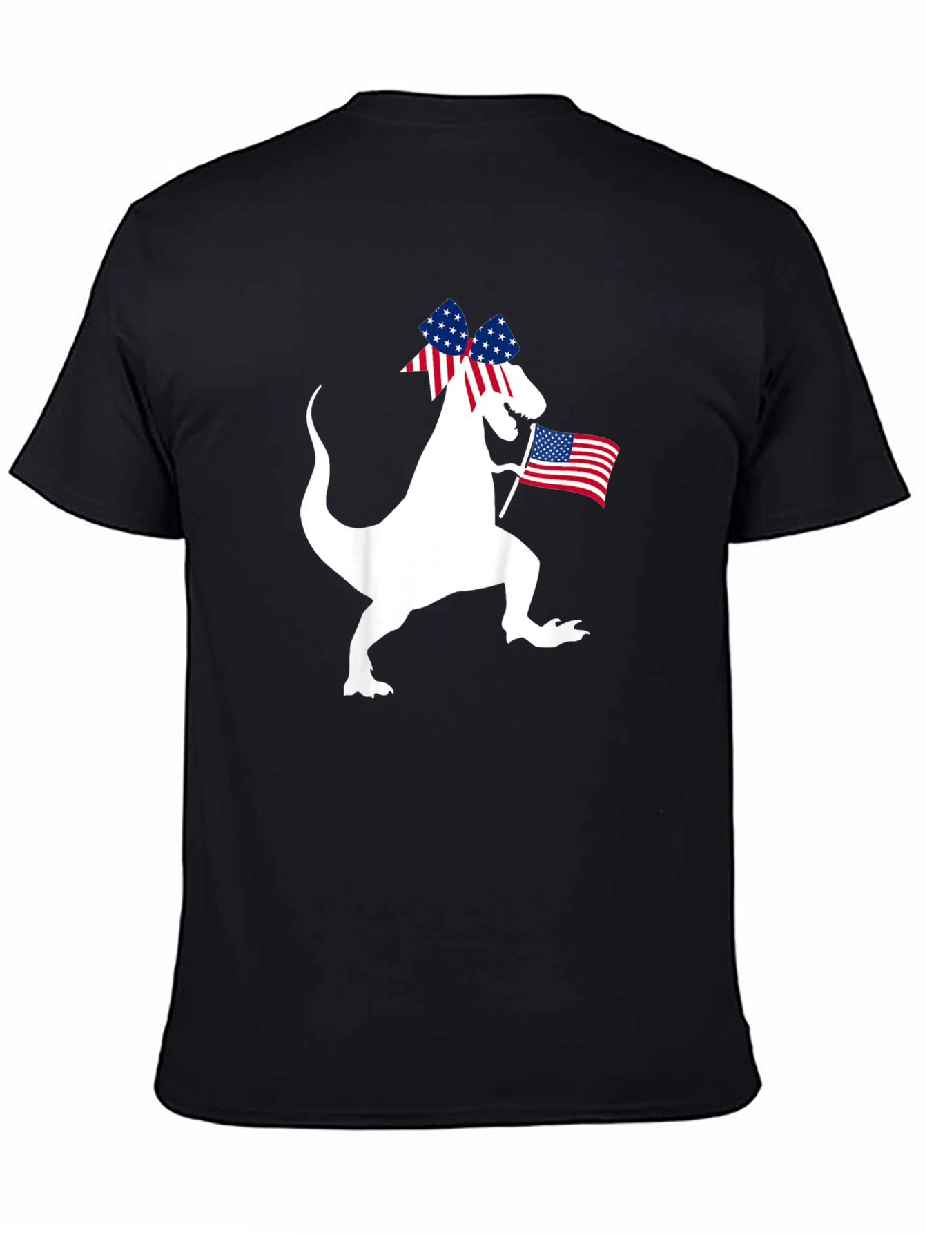 Patriotic Dino T-Shirt - USA Flag Dinosaur Tee