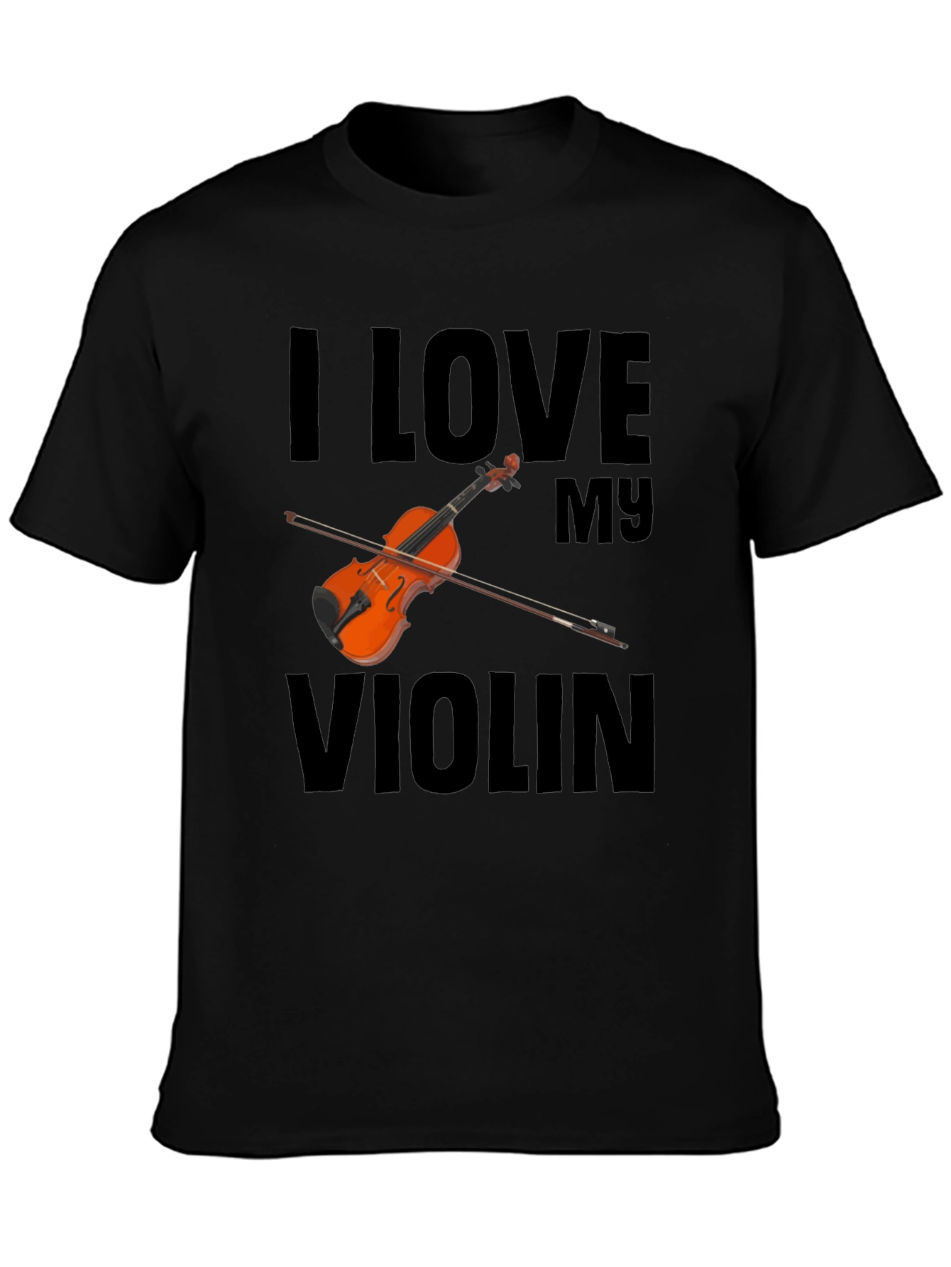 I Love My Violin Black T-Shirt