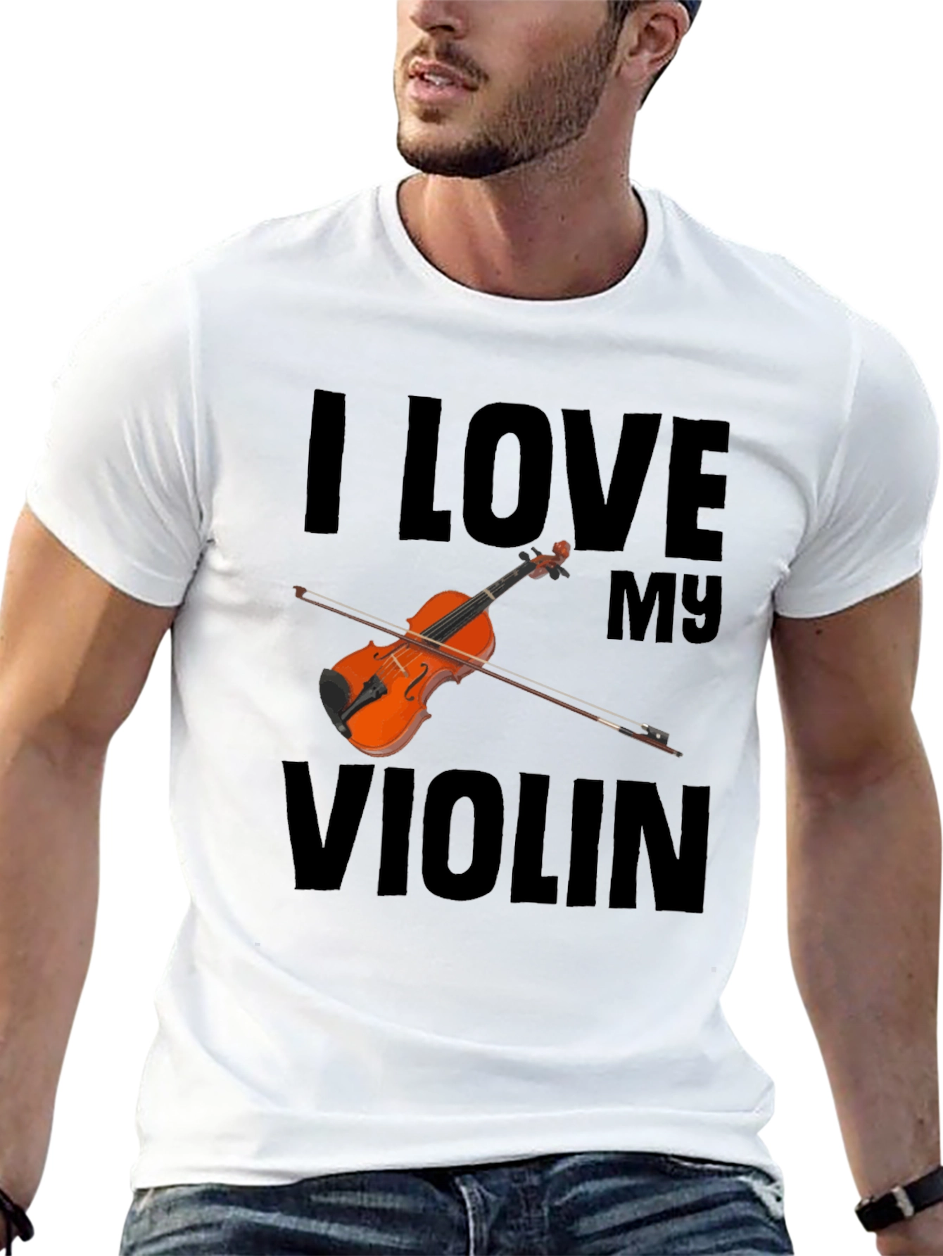 I Love My Violin Black T-Shirt
