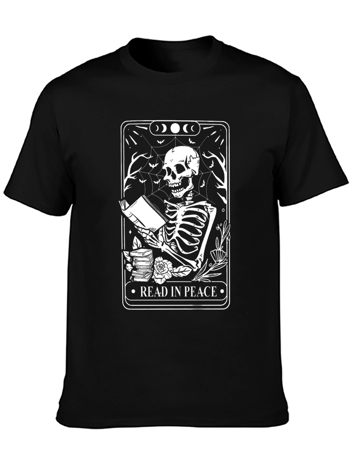 Read in Peace Skeleton Tarot Card T-Shirt