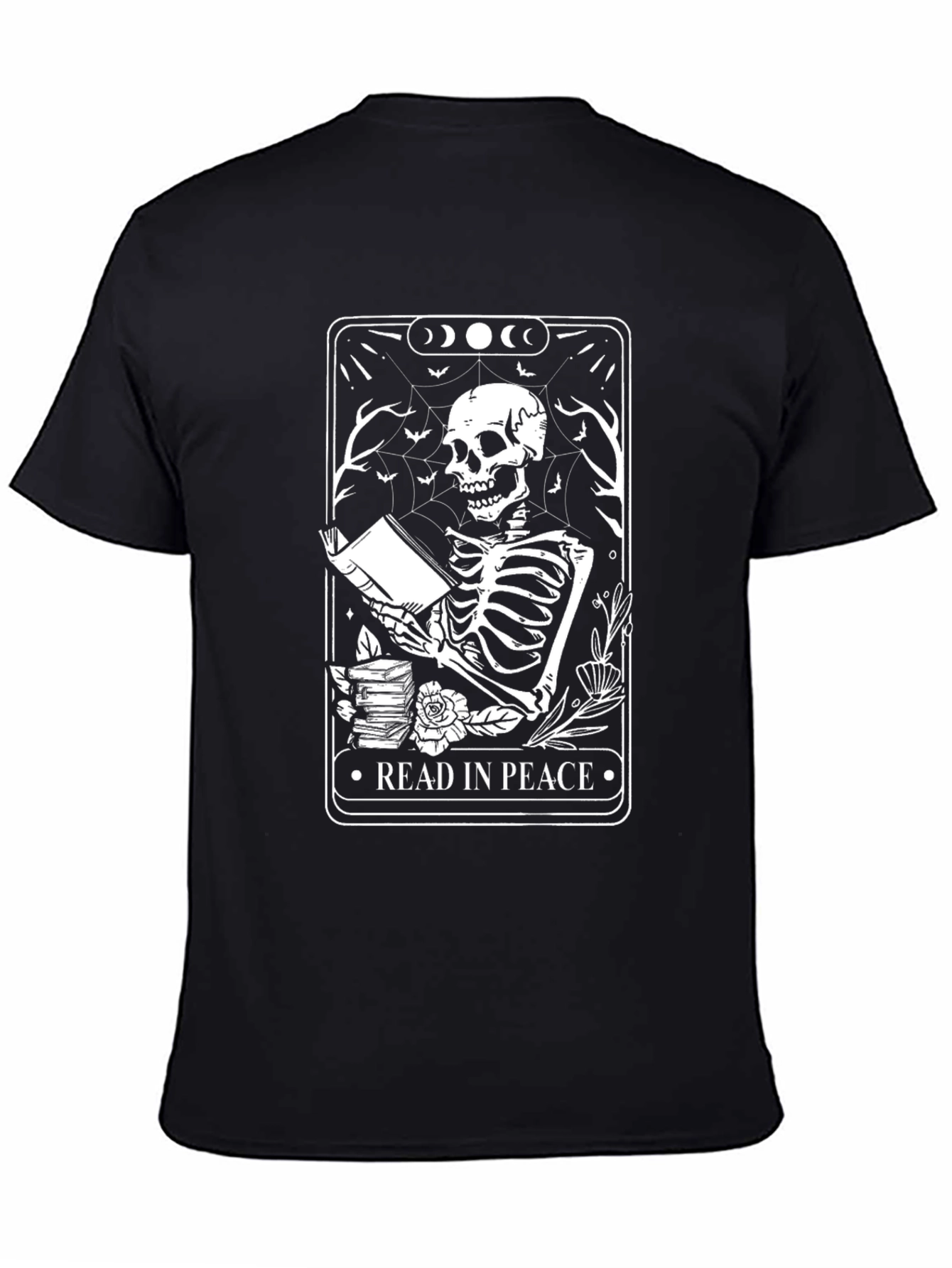 Read in Peace Skeleton Tarot Card T-Shirt