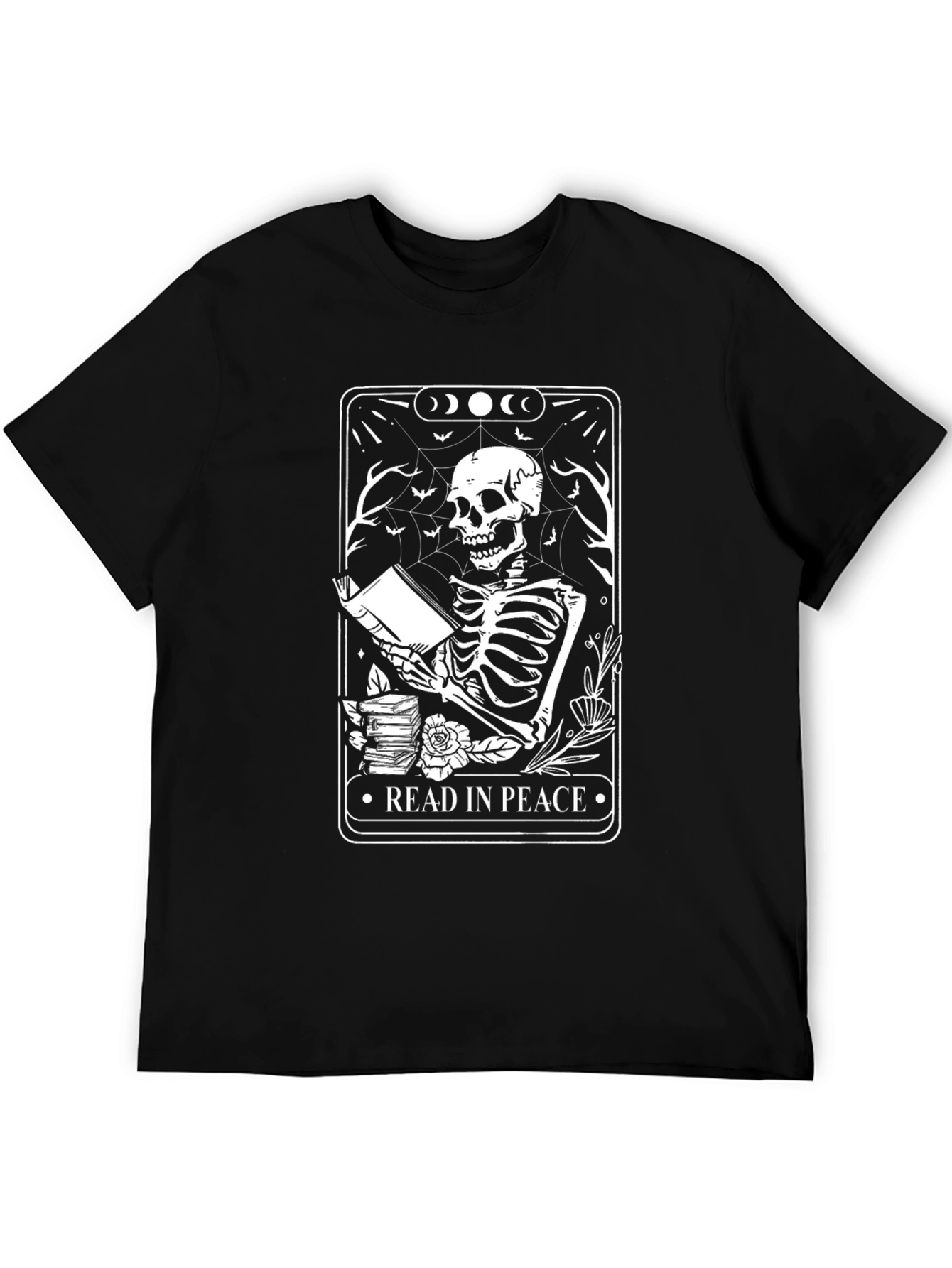 Read in Peace Skeleton Tarot Card T-Shirt